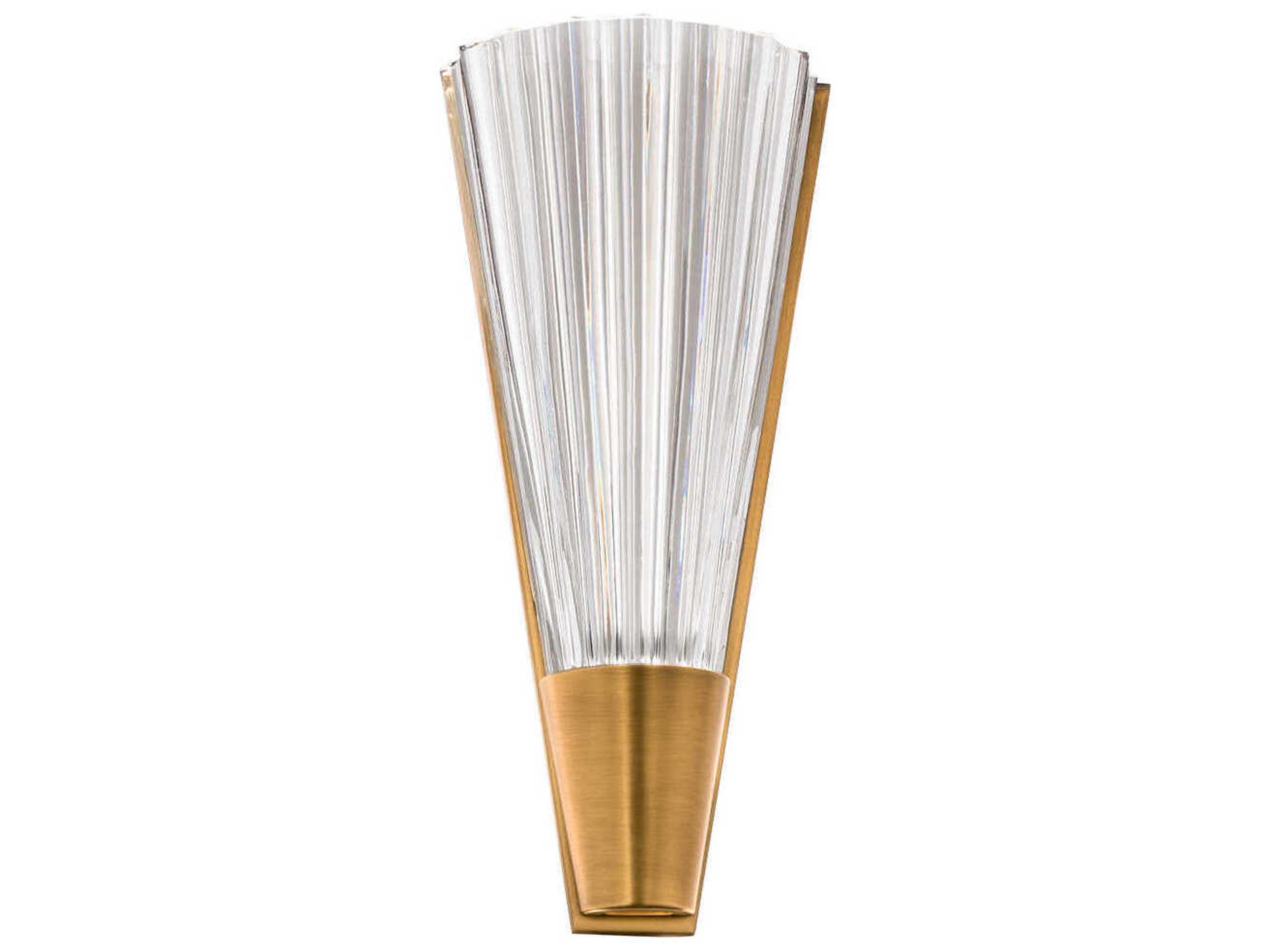 Origami 1-Light Aged Brass Crystal Glass Wall Sconce