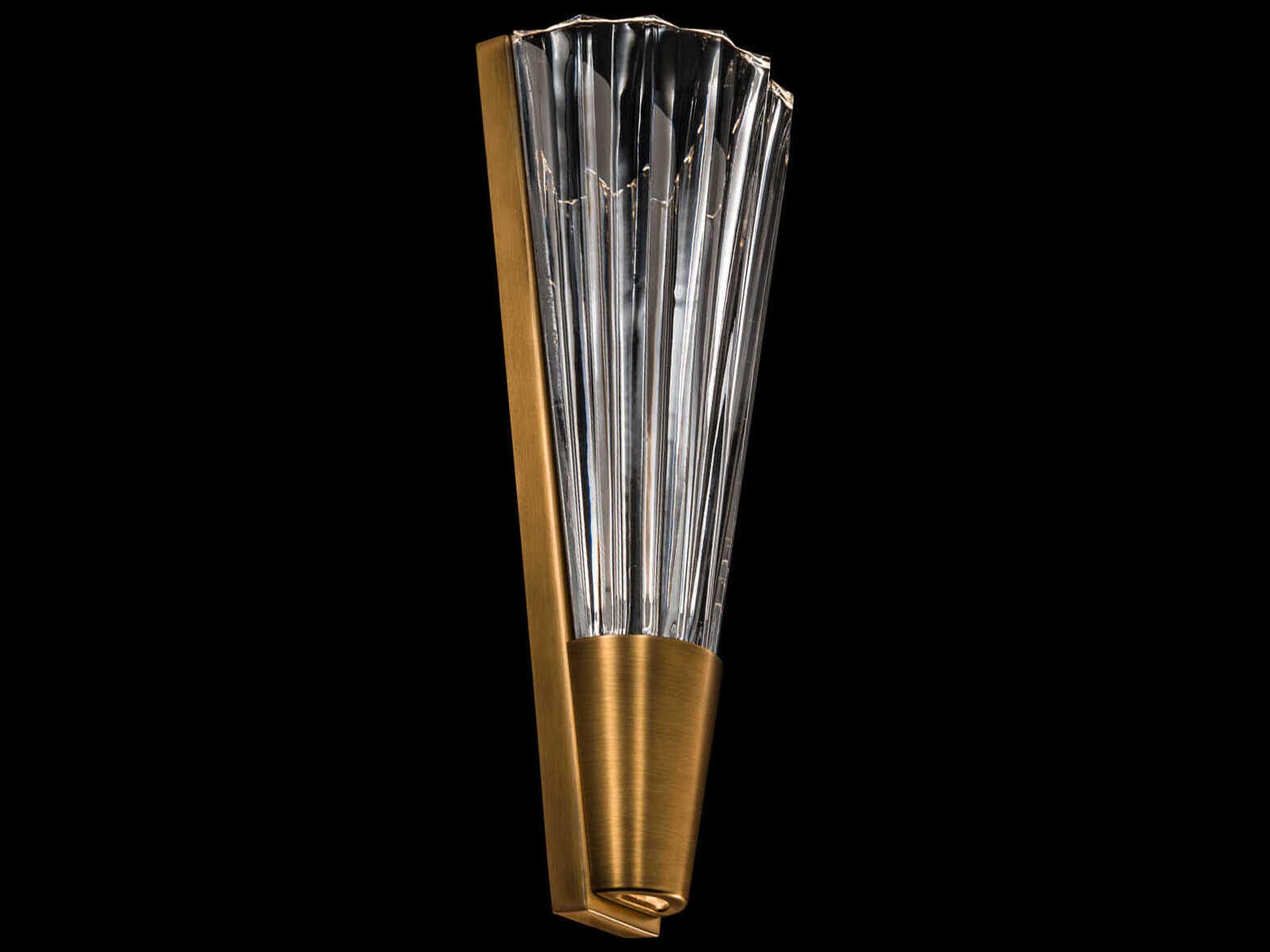 Schonbek Origami 1-Light Aged Brass Crystal Glass Wall Sconce