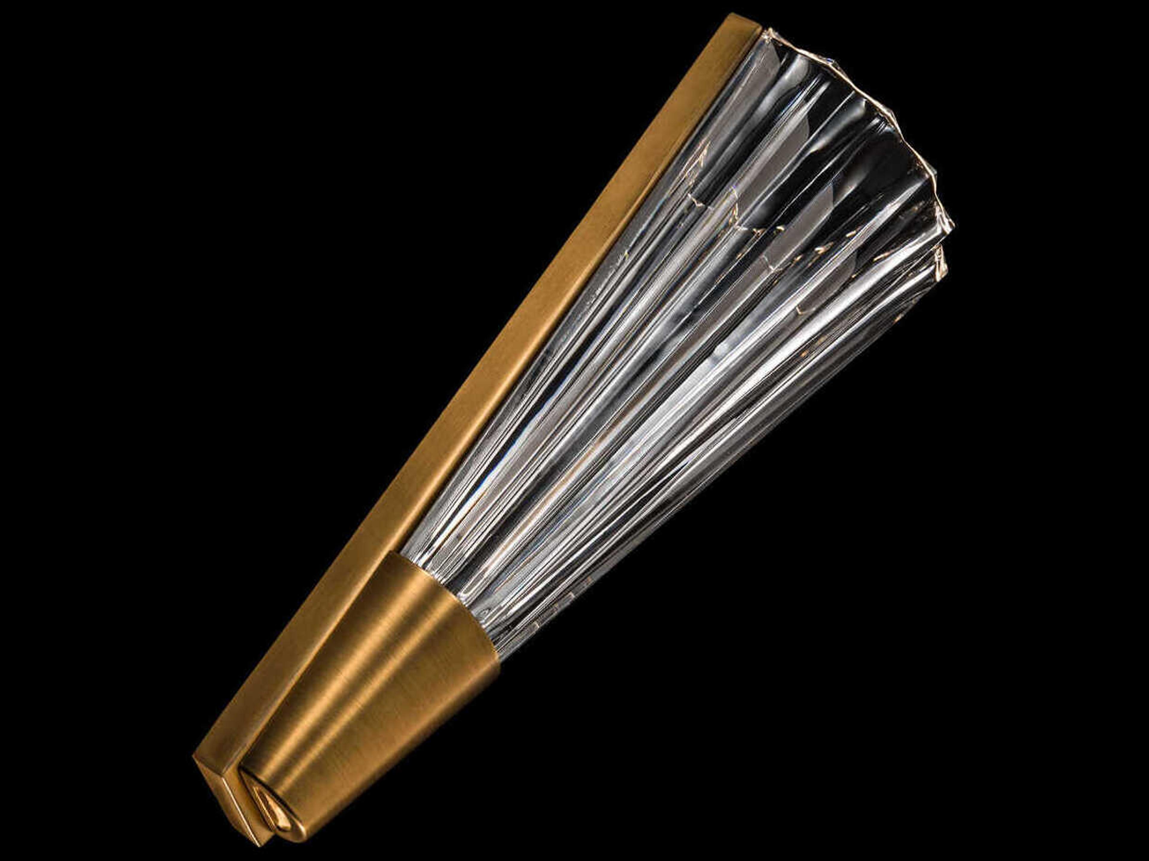 Schonbek Origami 1-Light Aged Brass Crystal Glass Wall Sconce