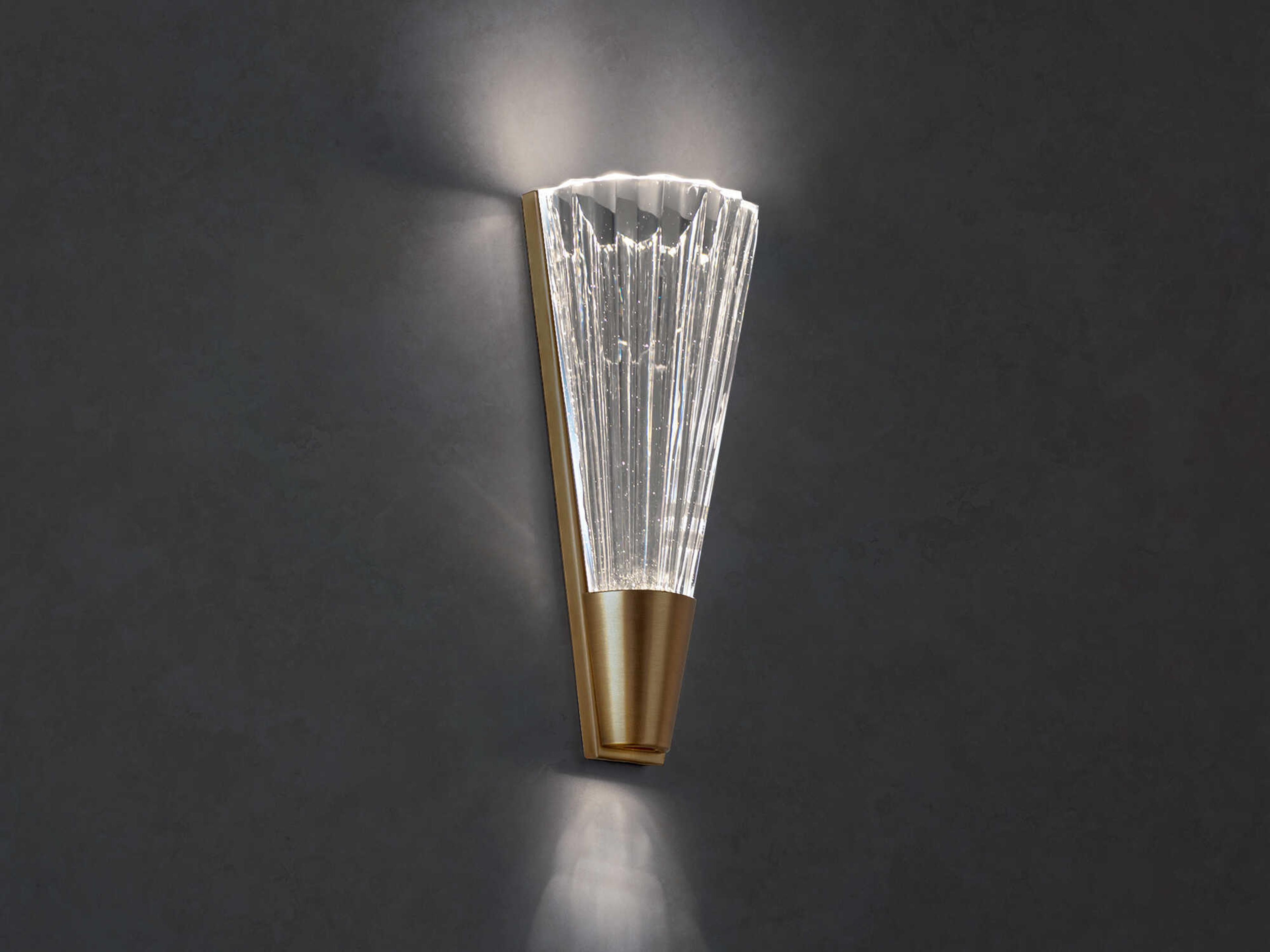 Schonbek Origami 1-Light Aged Brass Crystal Glass Wall Sconce