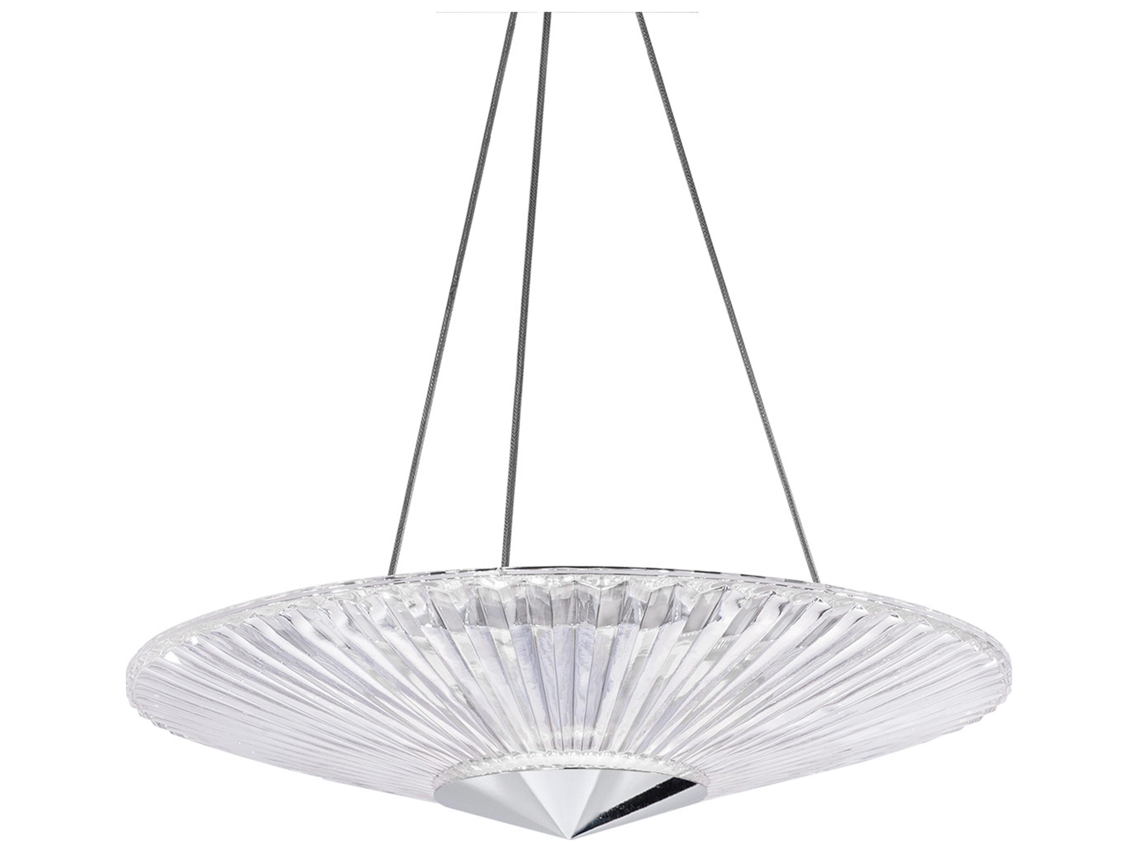 Origami 1-Light Polished Chrome Crystal LED Dome Linear Pendant