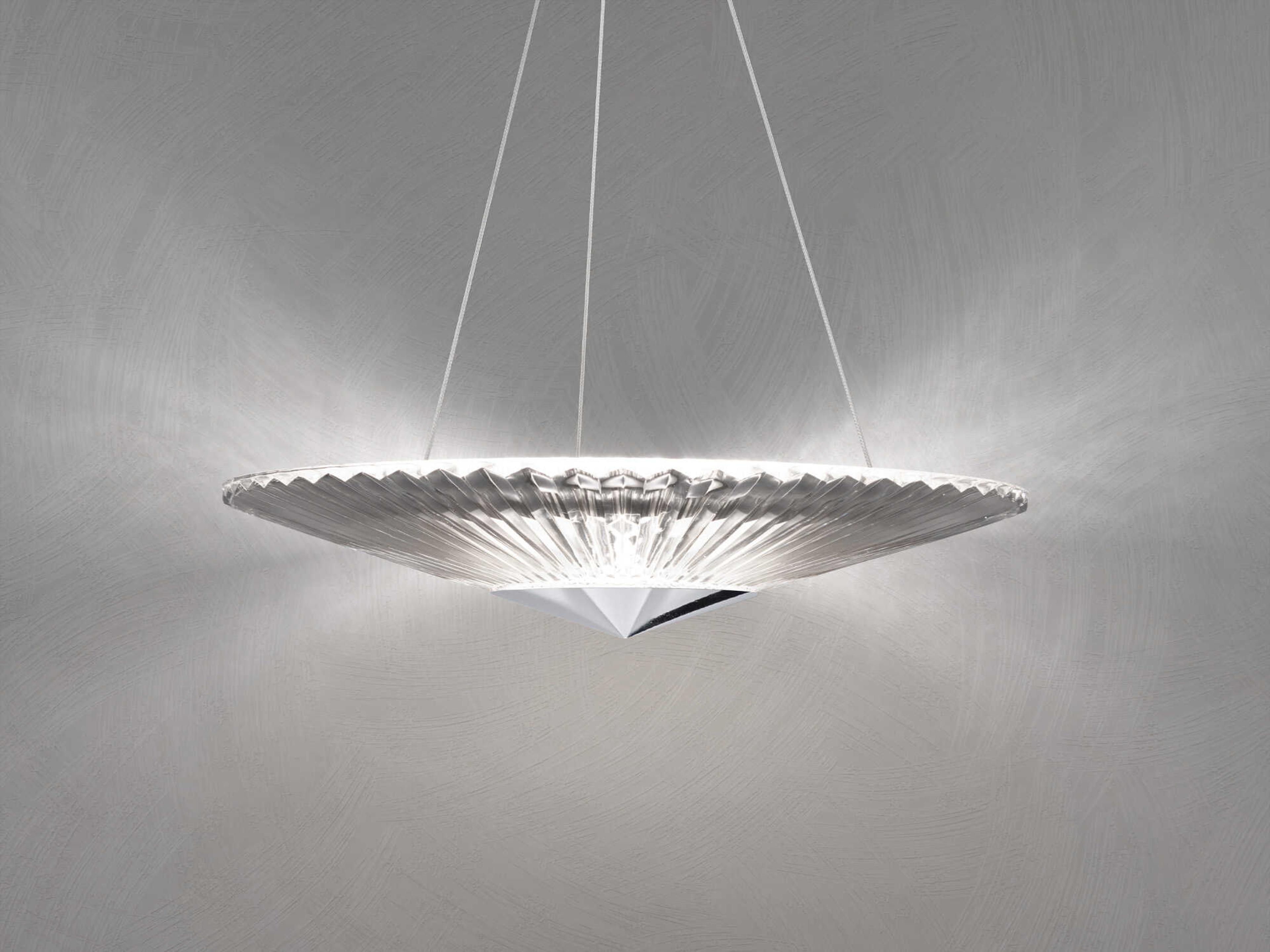 Schonbek Origami 1-Light Polished Chrome Crystal LED Dome Linear Pendant