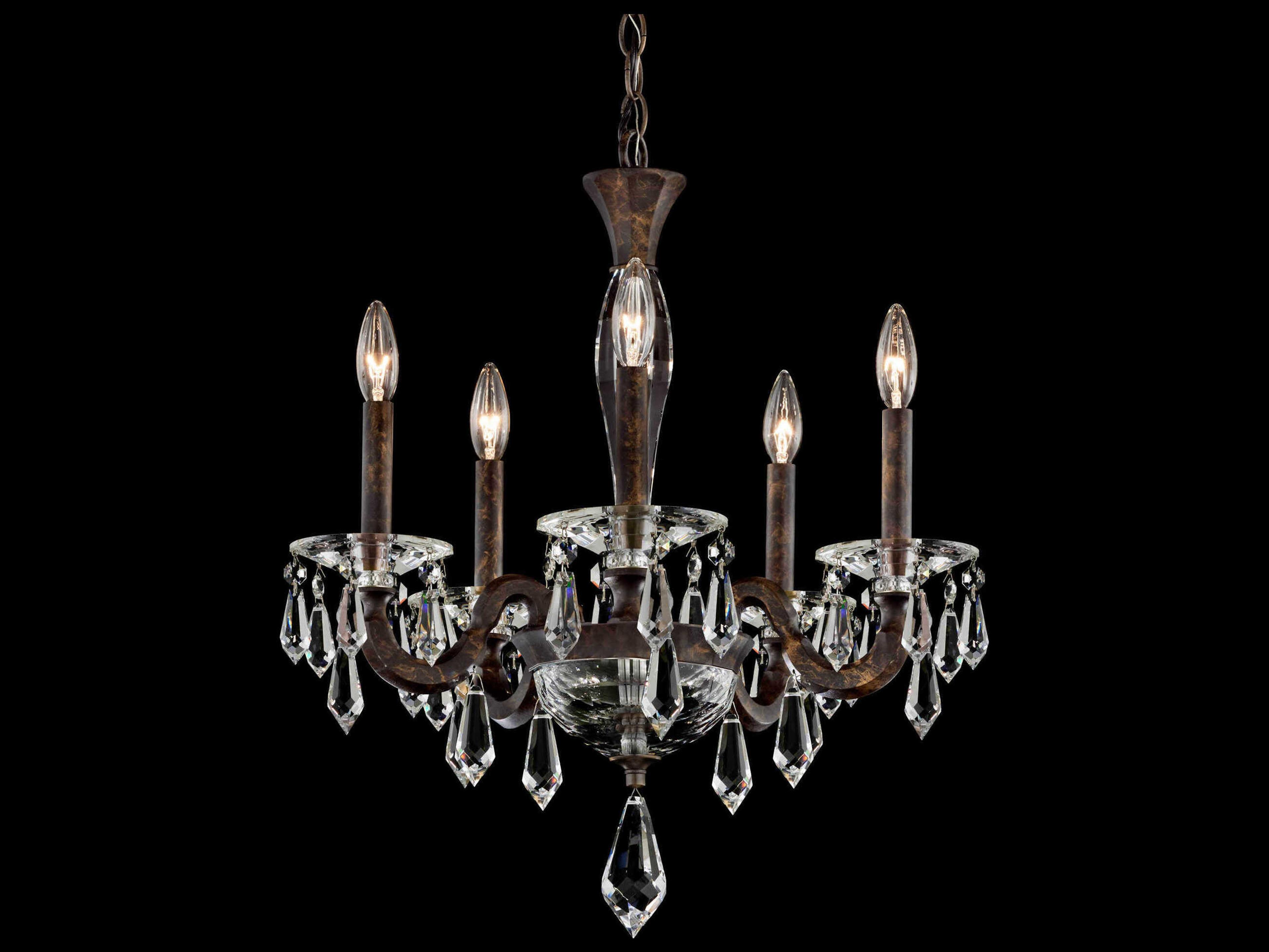 Schonbek Napoli 5-Light Gold Crystal Candelabra Chandelier