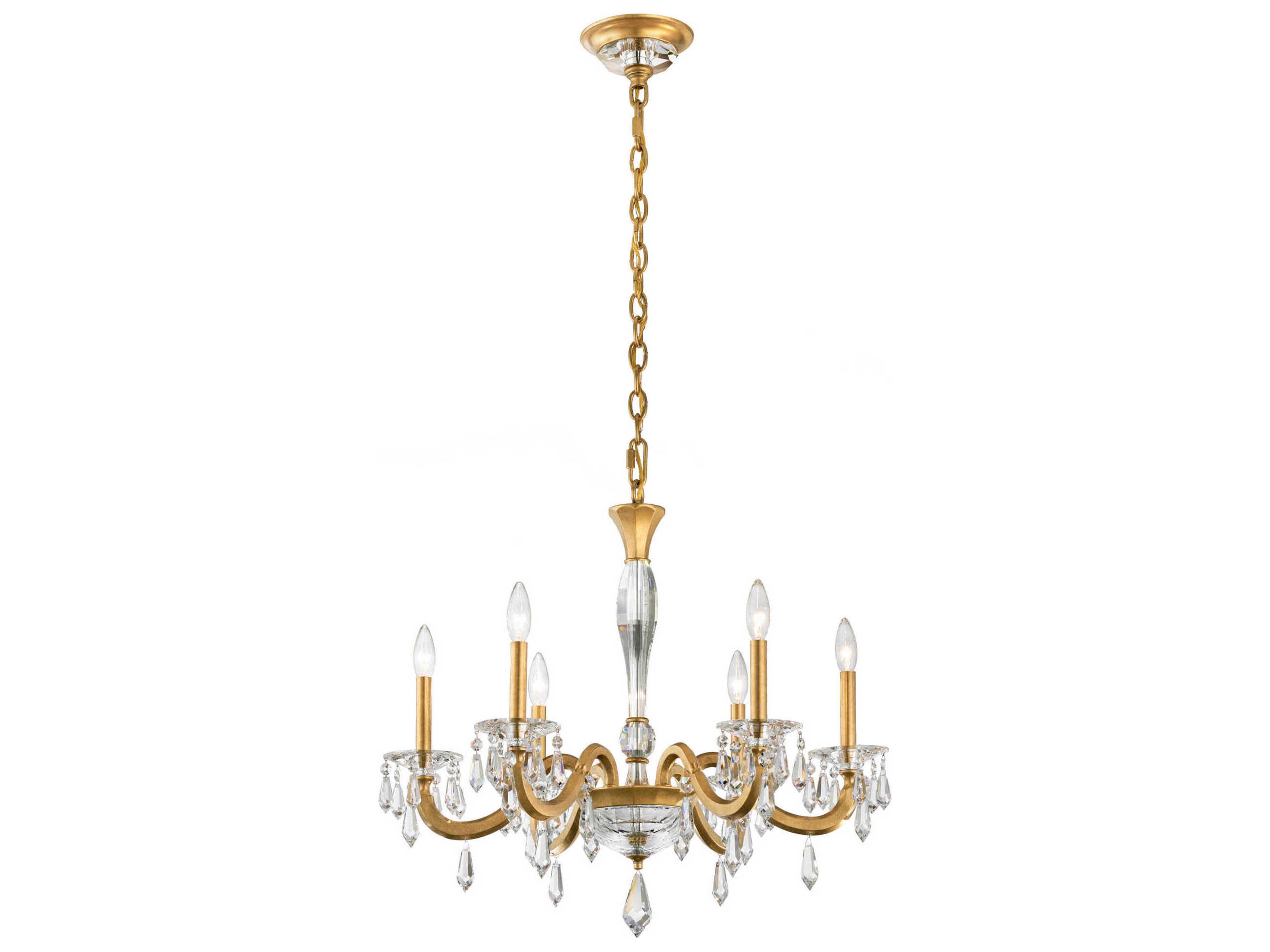 Napoli 6-Light Gold Crystal Candelabra Chandelier