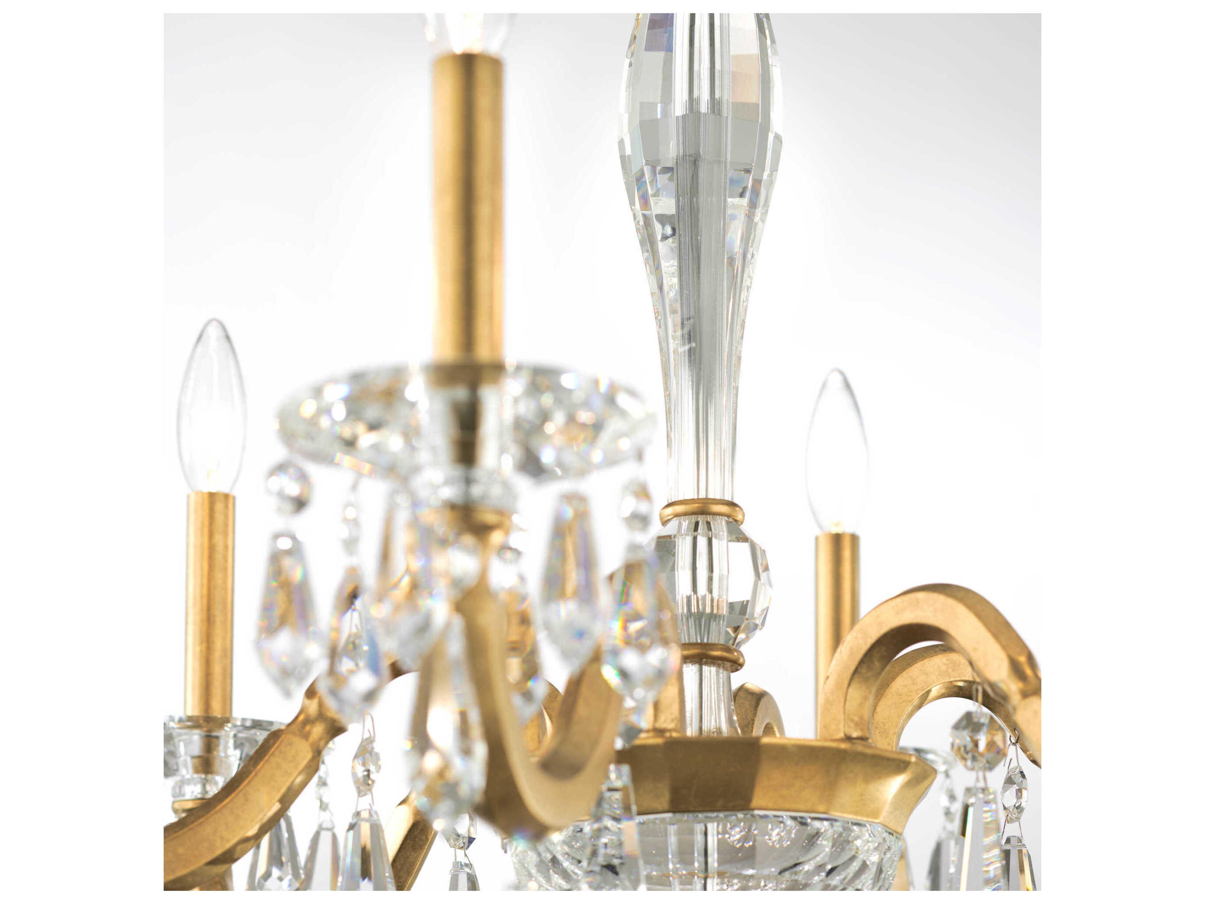 Schonbek Napoli 6-Light Gold Crystal Candelabra Chandelier
