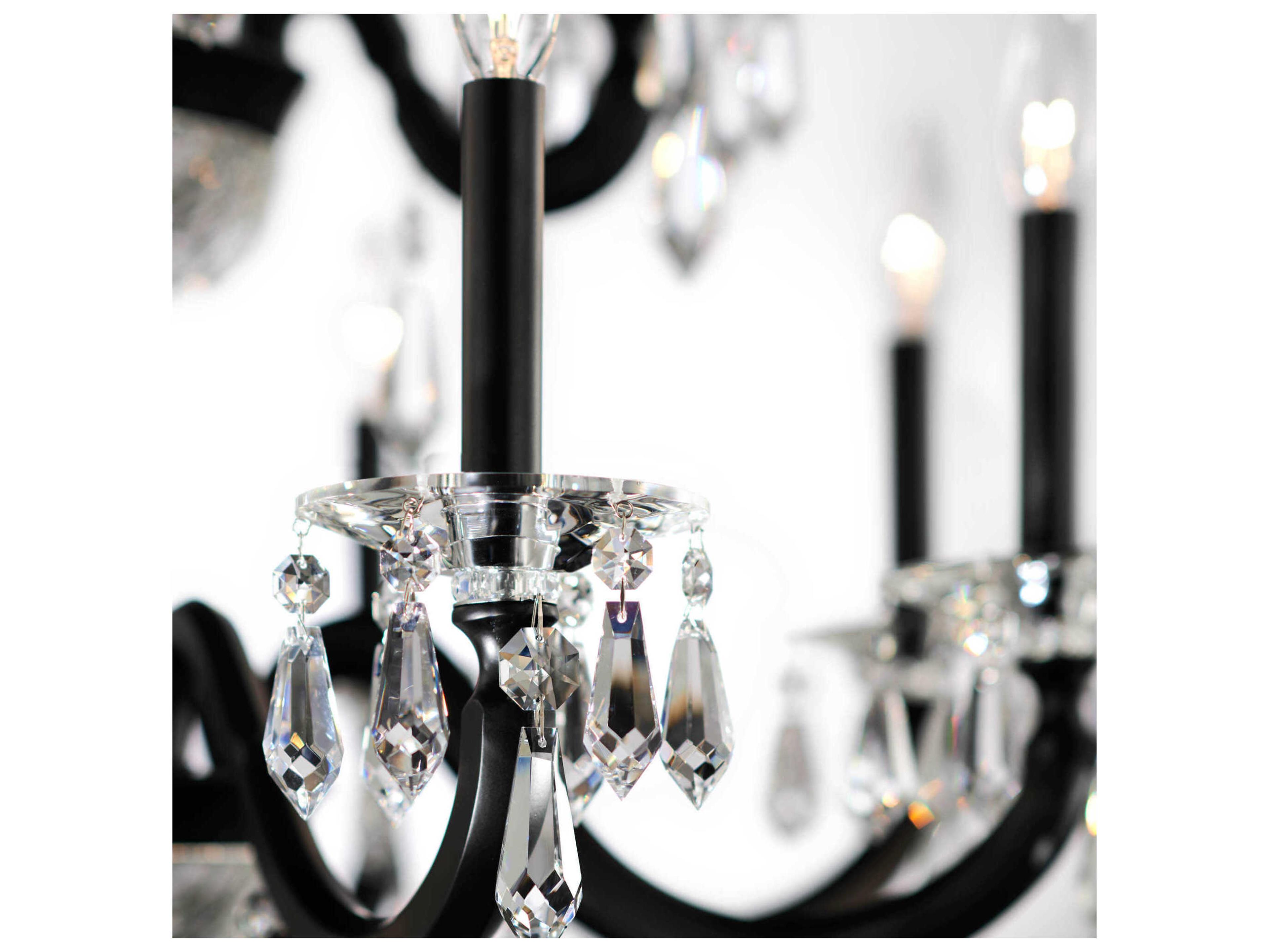 Schonbek Napoli 20-Light Black Crystal Candelabra Tiered Chandelier