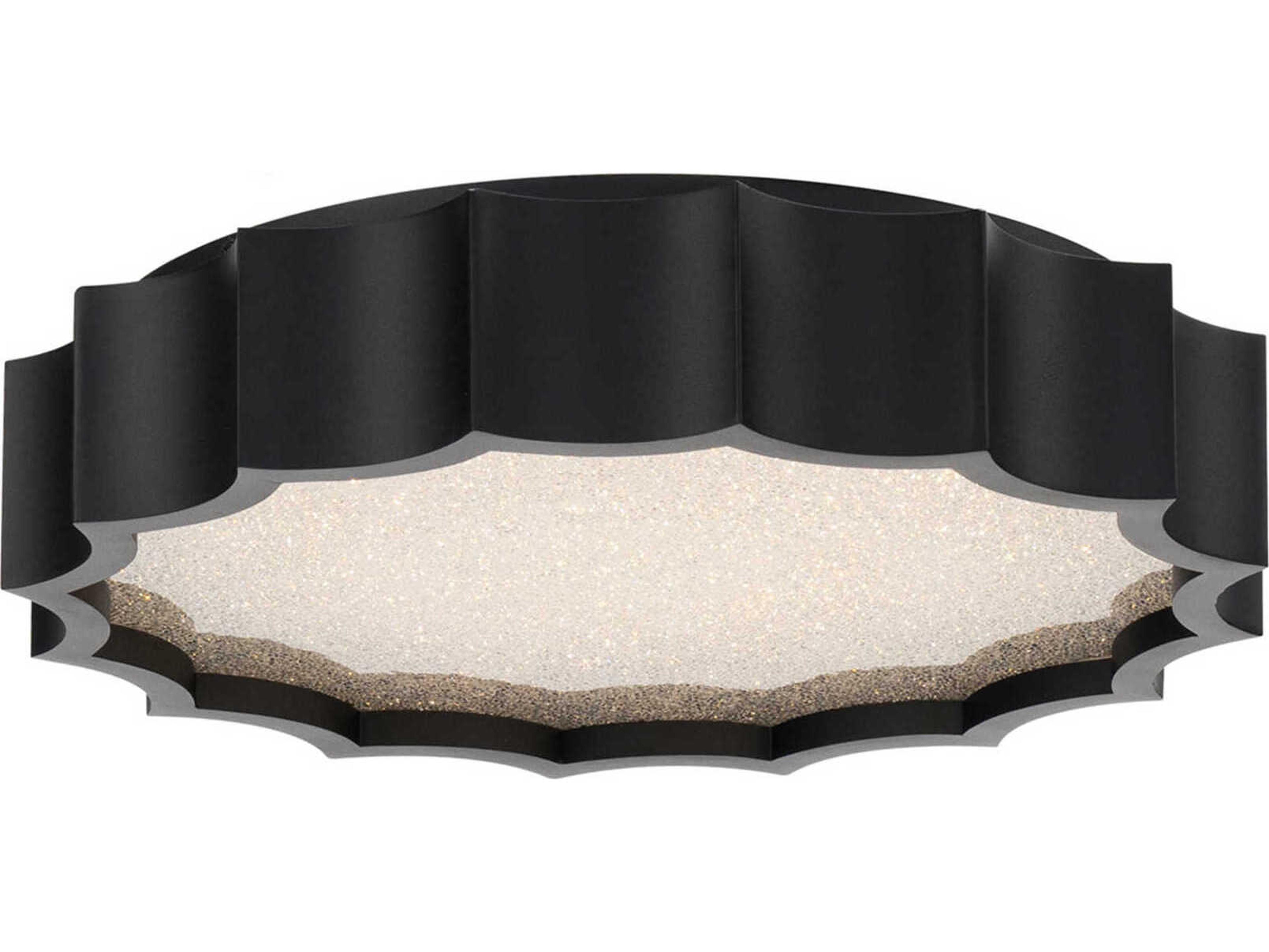 Tarte Black Round Flush Mount
