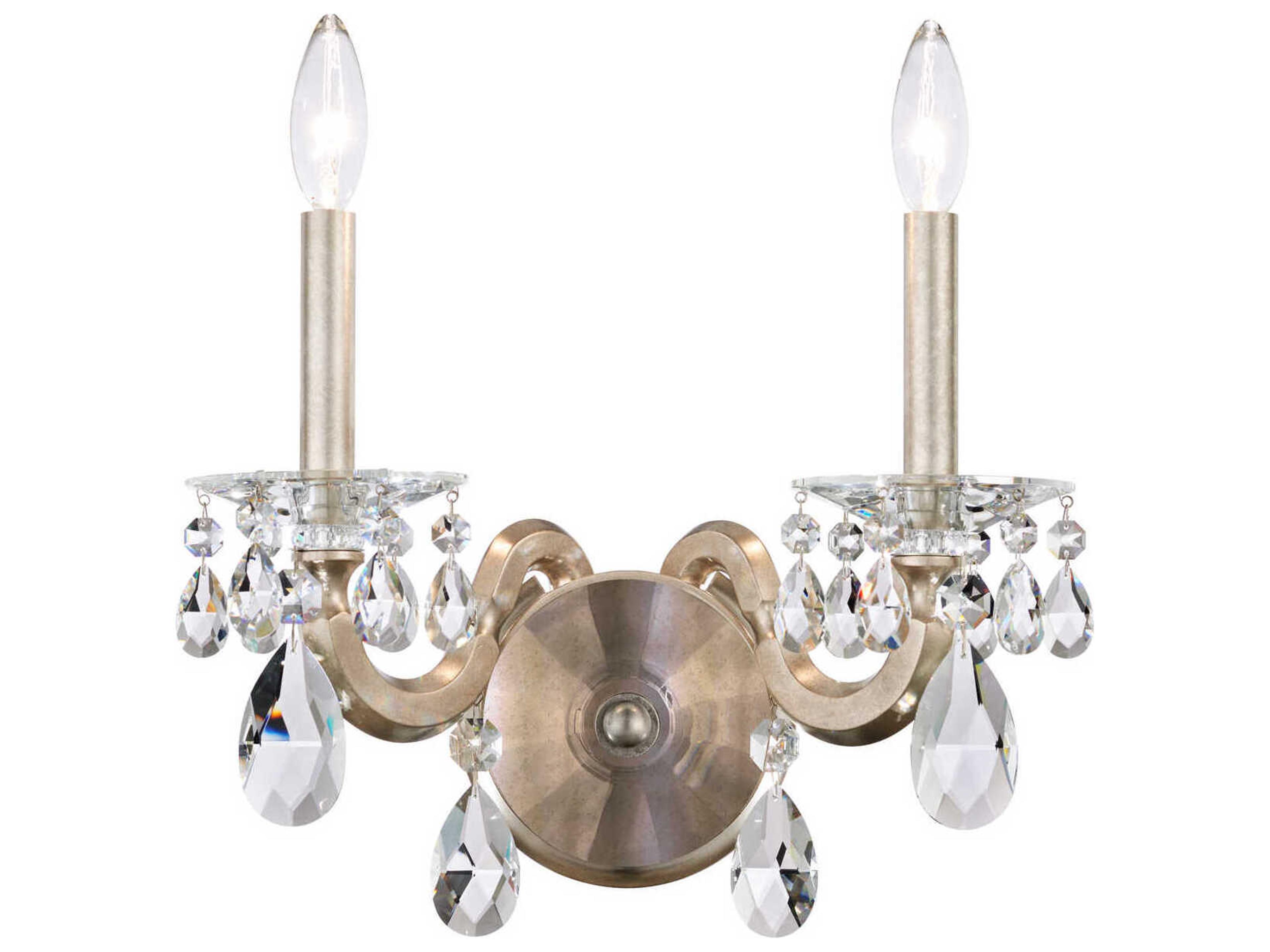 San Marco 2-Light Silver Crystal Wall Sconce