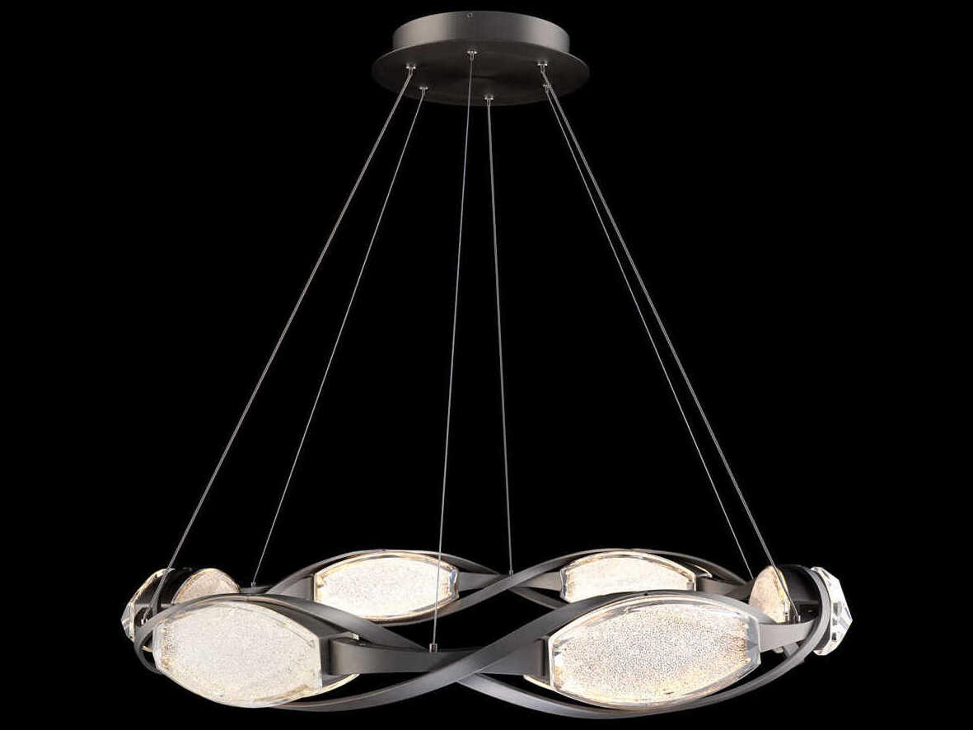 Bijoux Brushed Nickel Black Round Pendant
