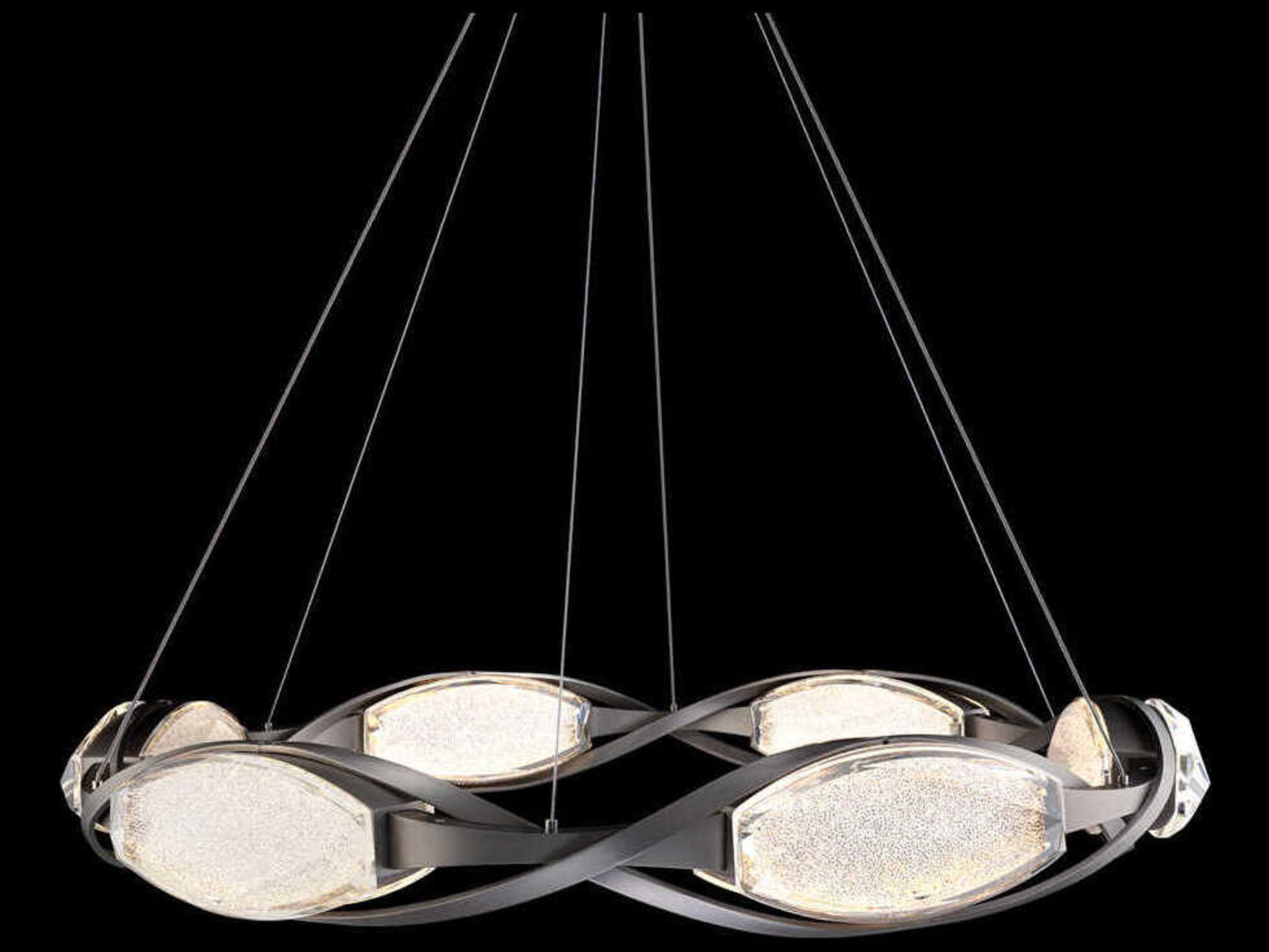 Schonbek Bijoux Brushed Nickel Black Round Pendant