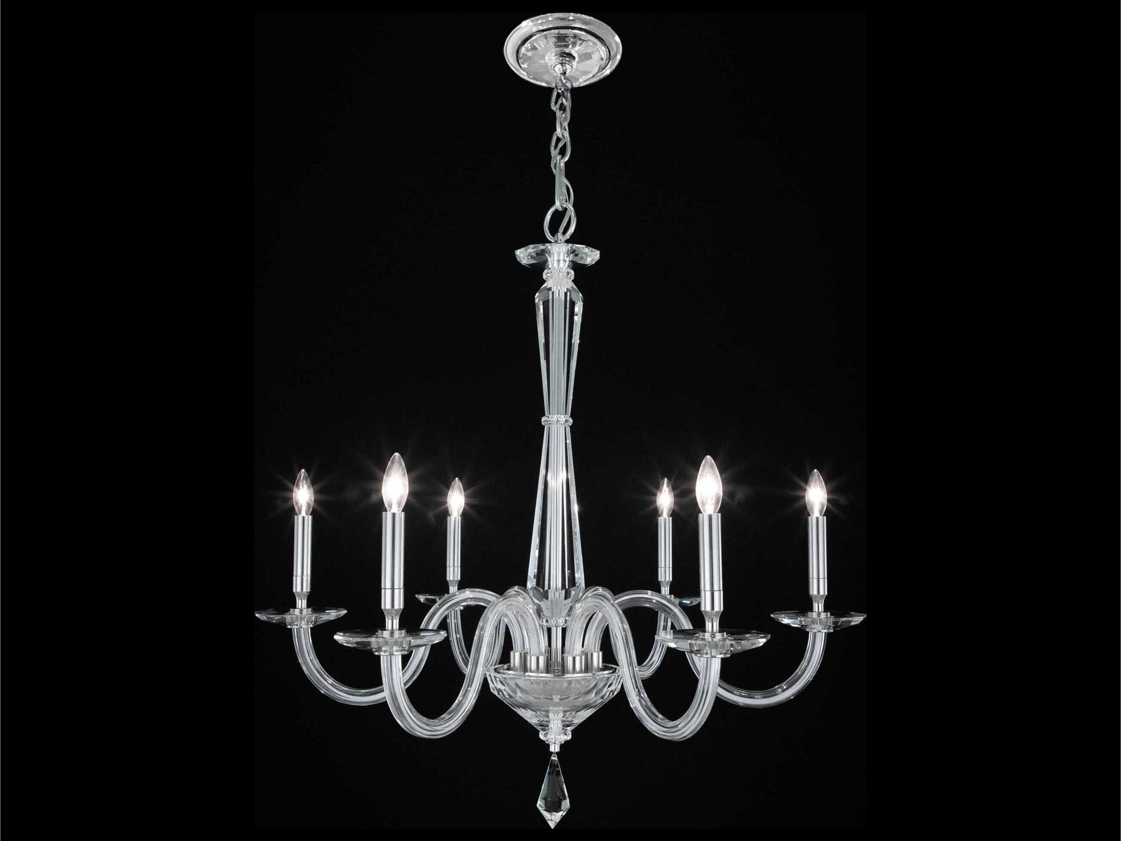 Habsburg 6-Light Polished Chrome Crystal Candelabra Chandelier