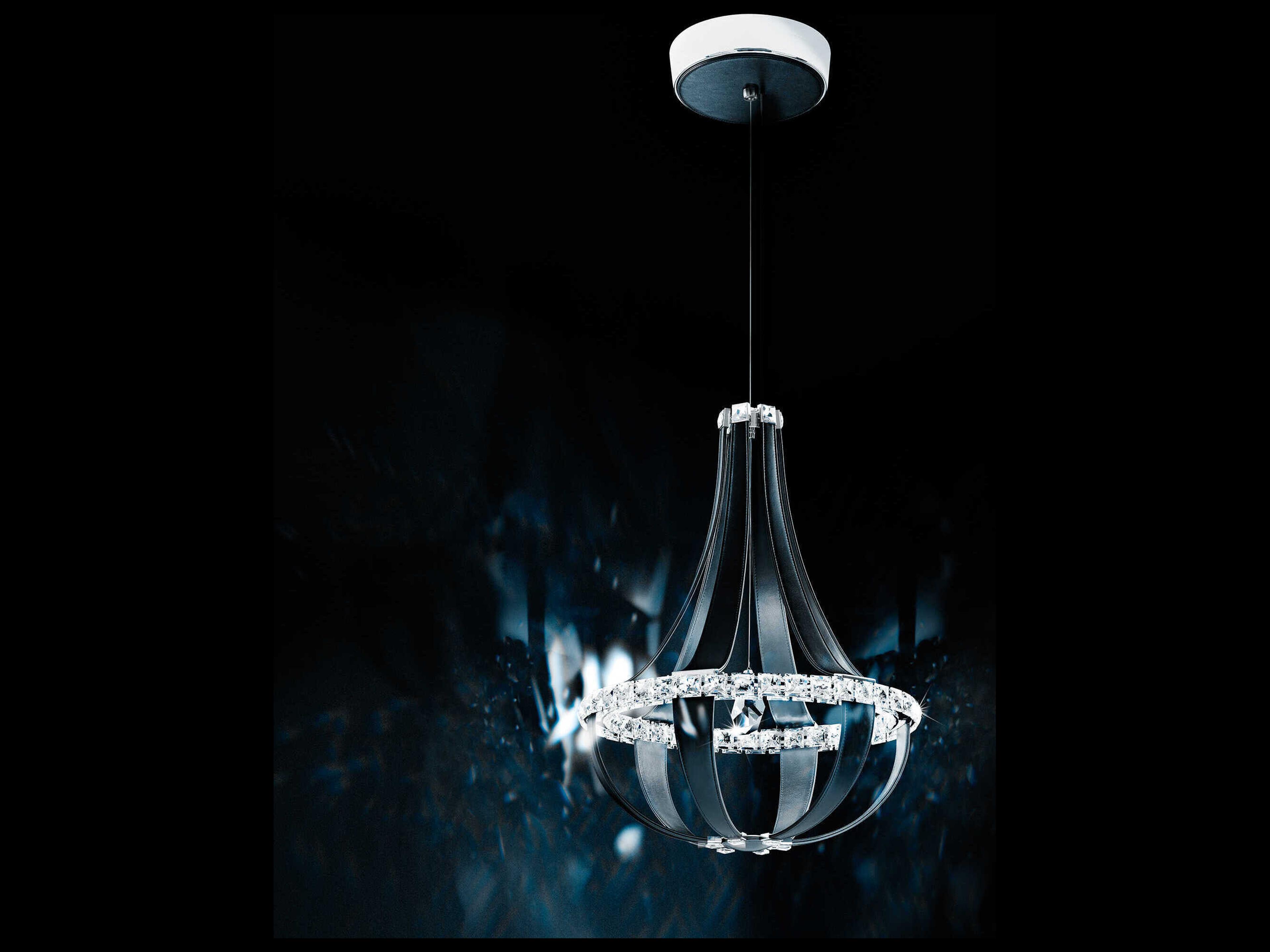 Schonbek Crystal Empire 12-Light Black LED Geometric Pendant