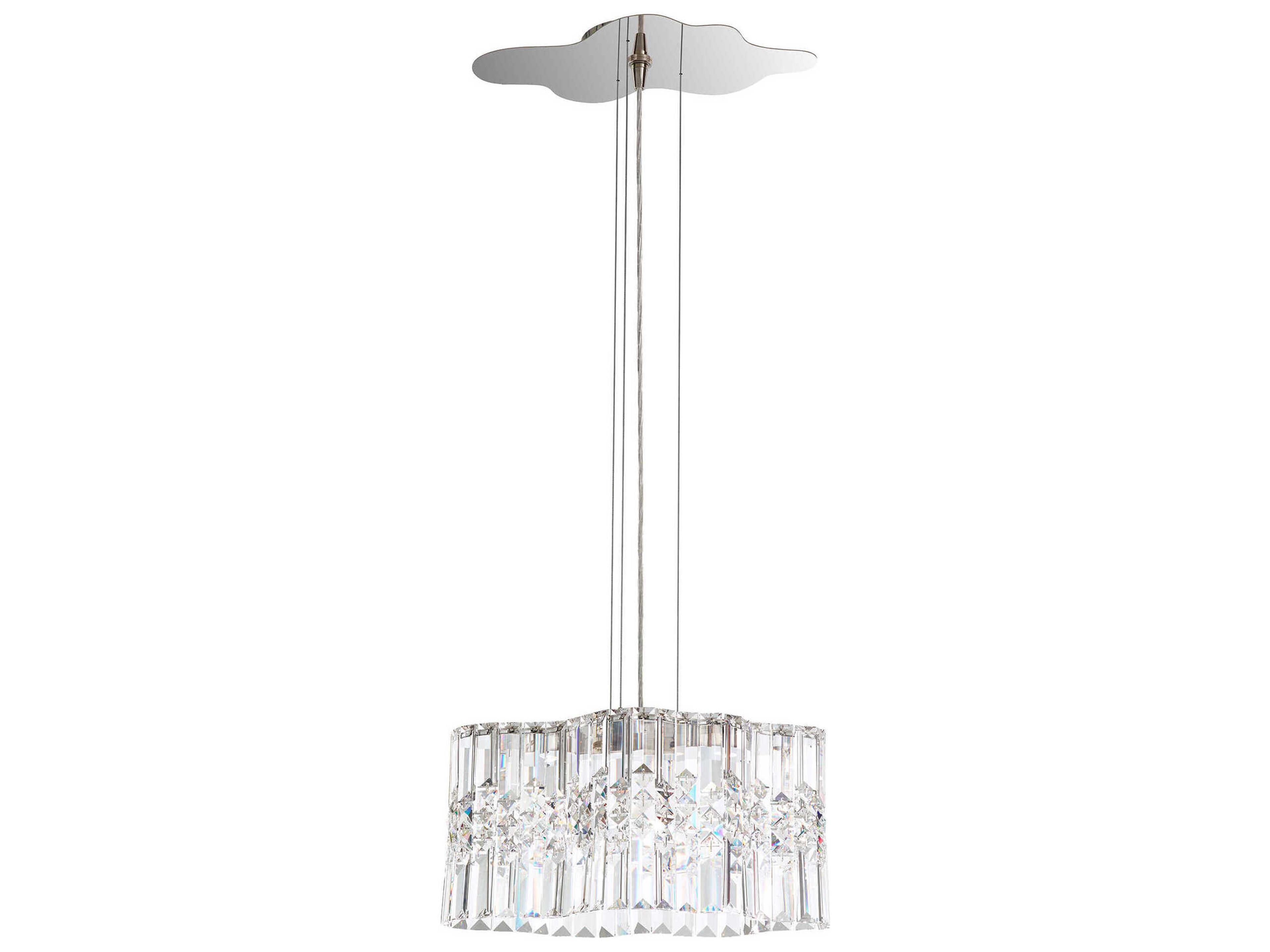 Selene 2-Light Stainless Steel Crystal LED Pendant