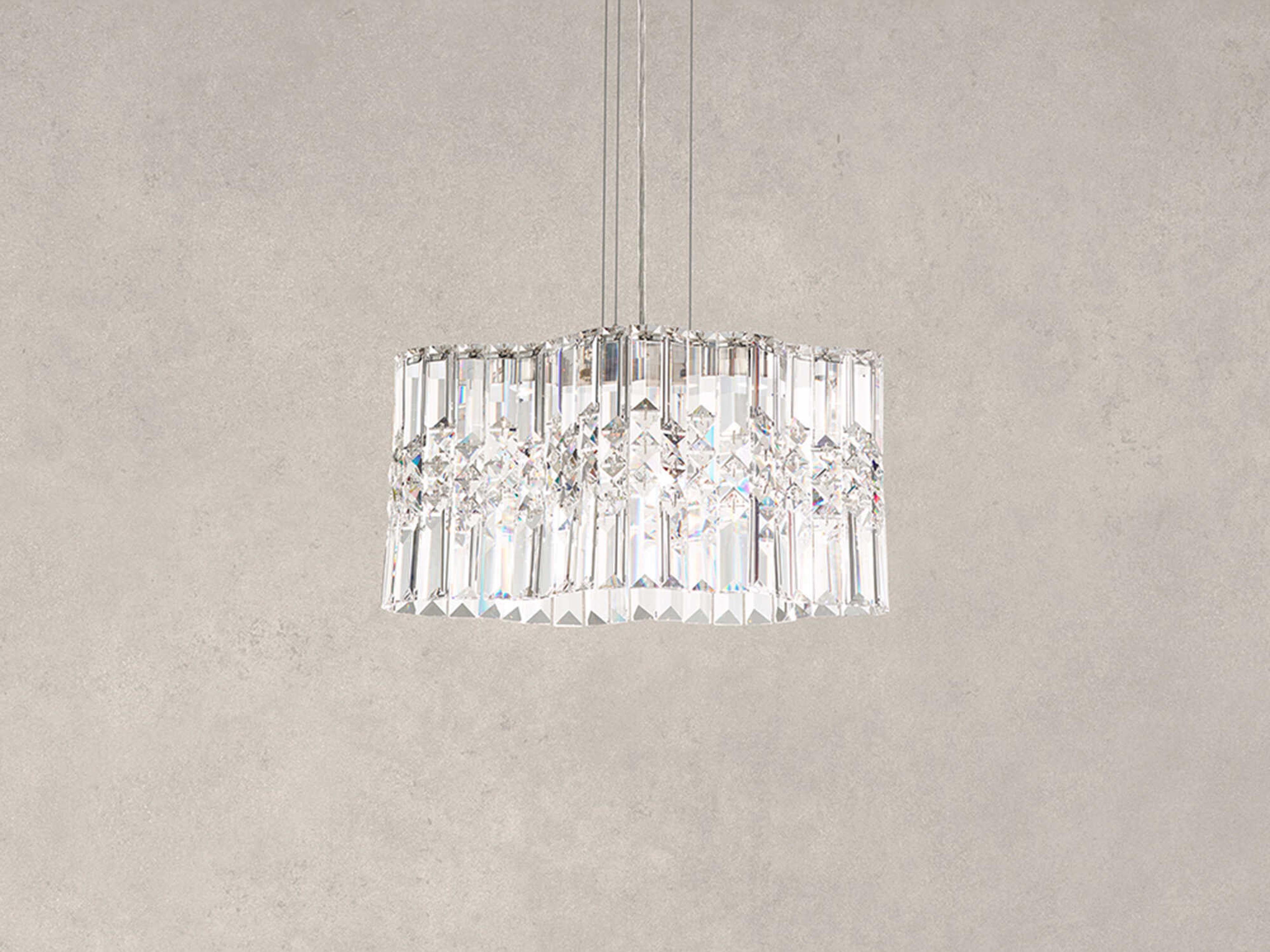 Schonbek Selene 2-Light Stainless Steel Crystal LED Pendant