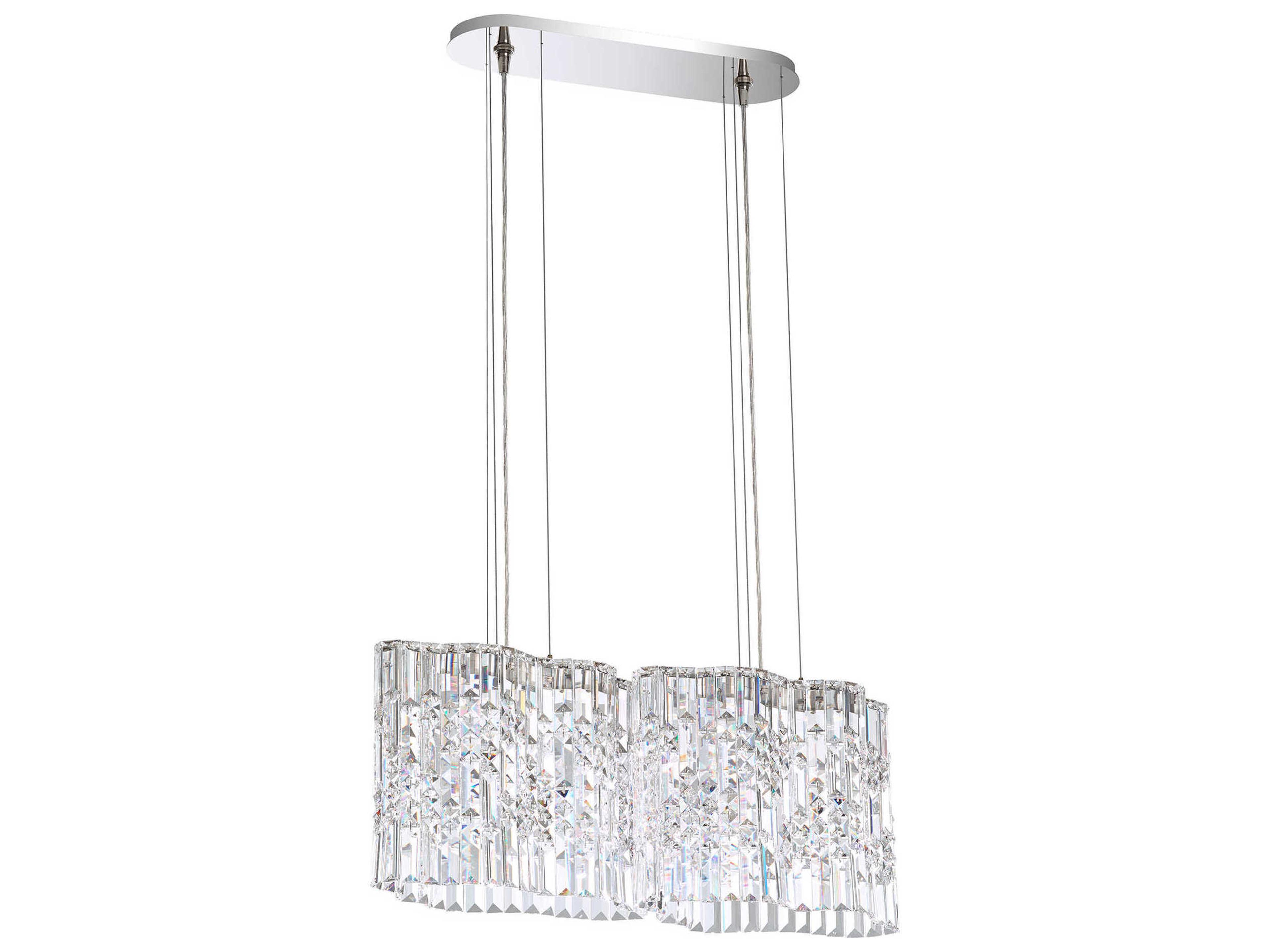 Selene 4-Light Stainless Steel Crystal LED Island Pendant