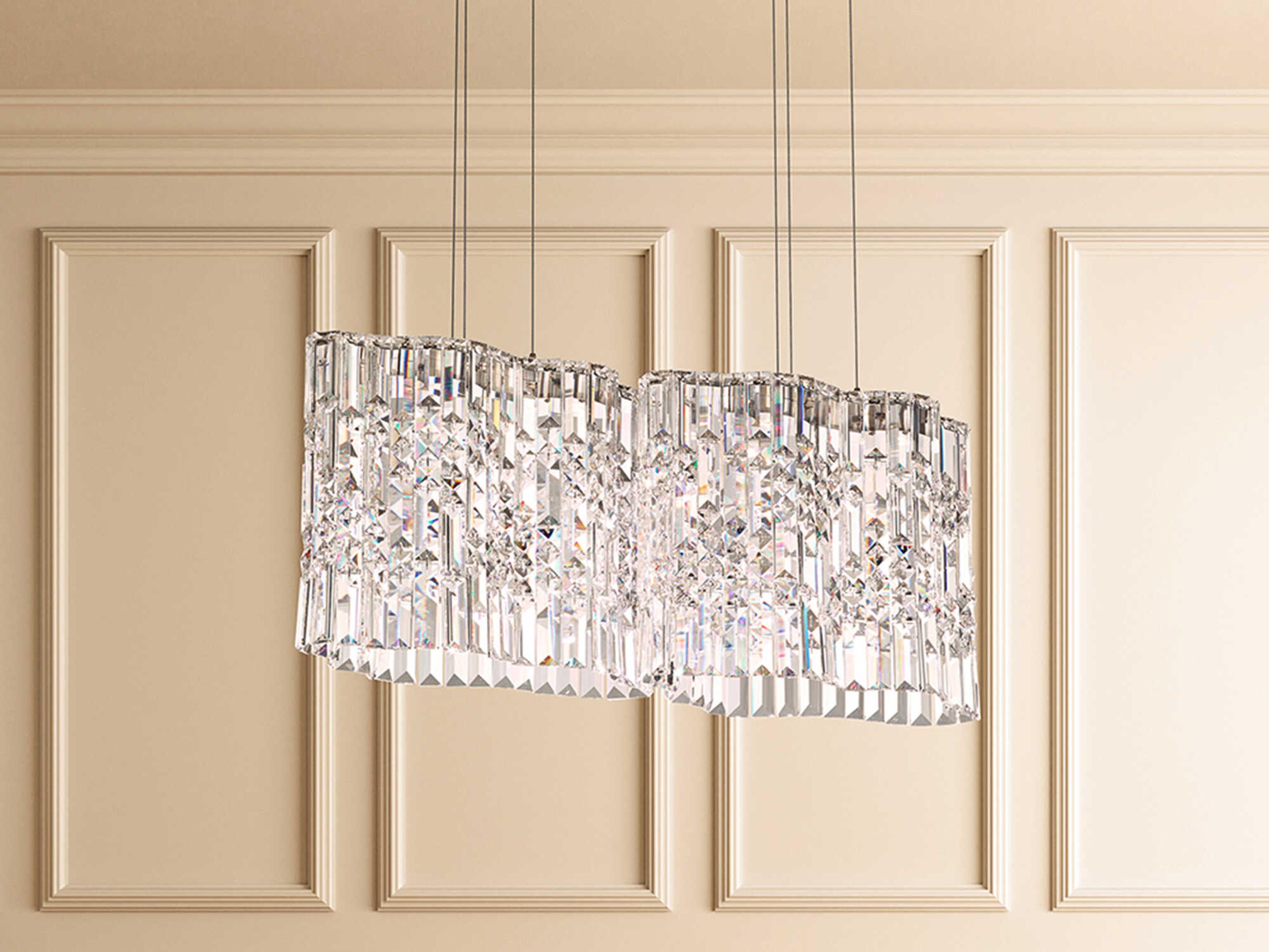 Schonbek Selene 4-Light Stainless Steel Crystal LED Island Pendant