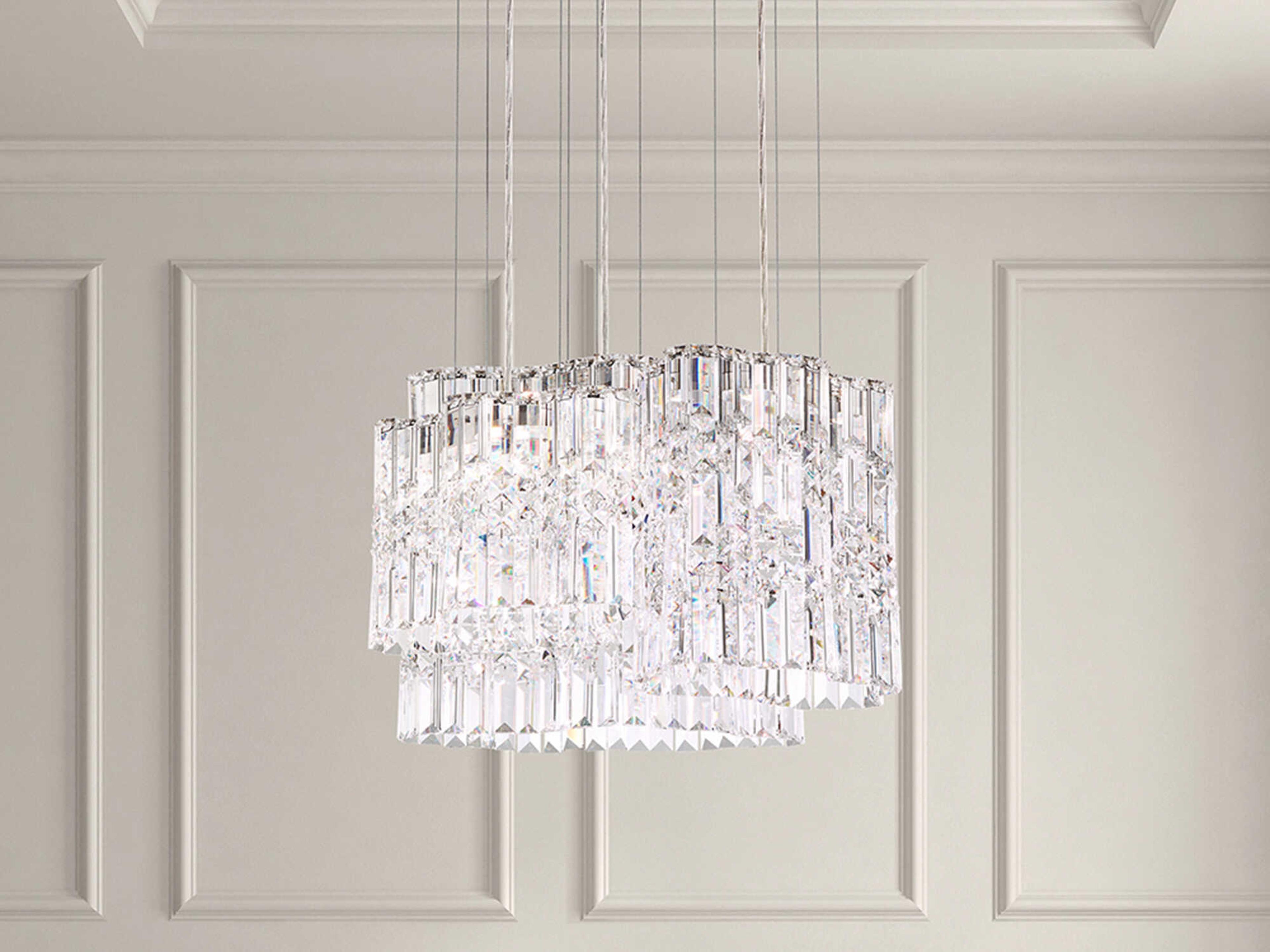 Schonbek Selene 6-Light Stainless Steel Crystal LED Pendant