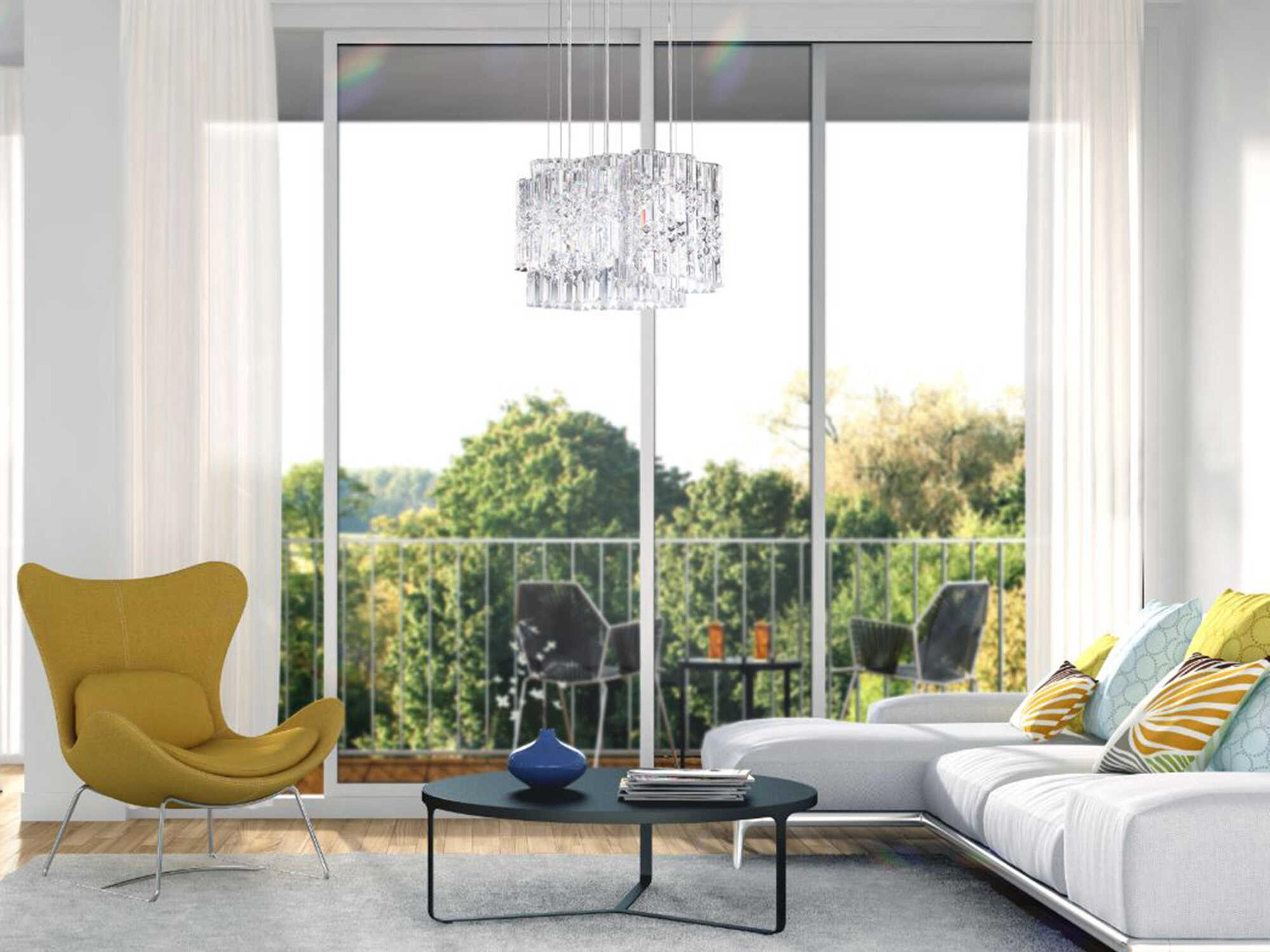 Schonbek Selene 6-Light Stainless Steel Crystal LED Pendant