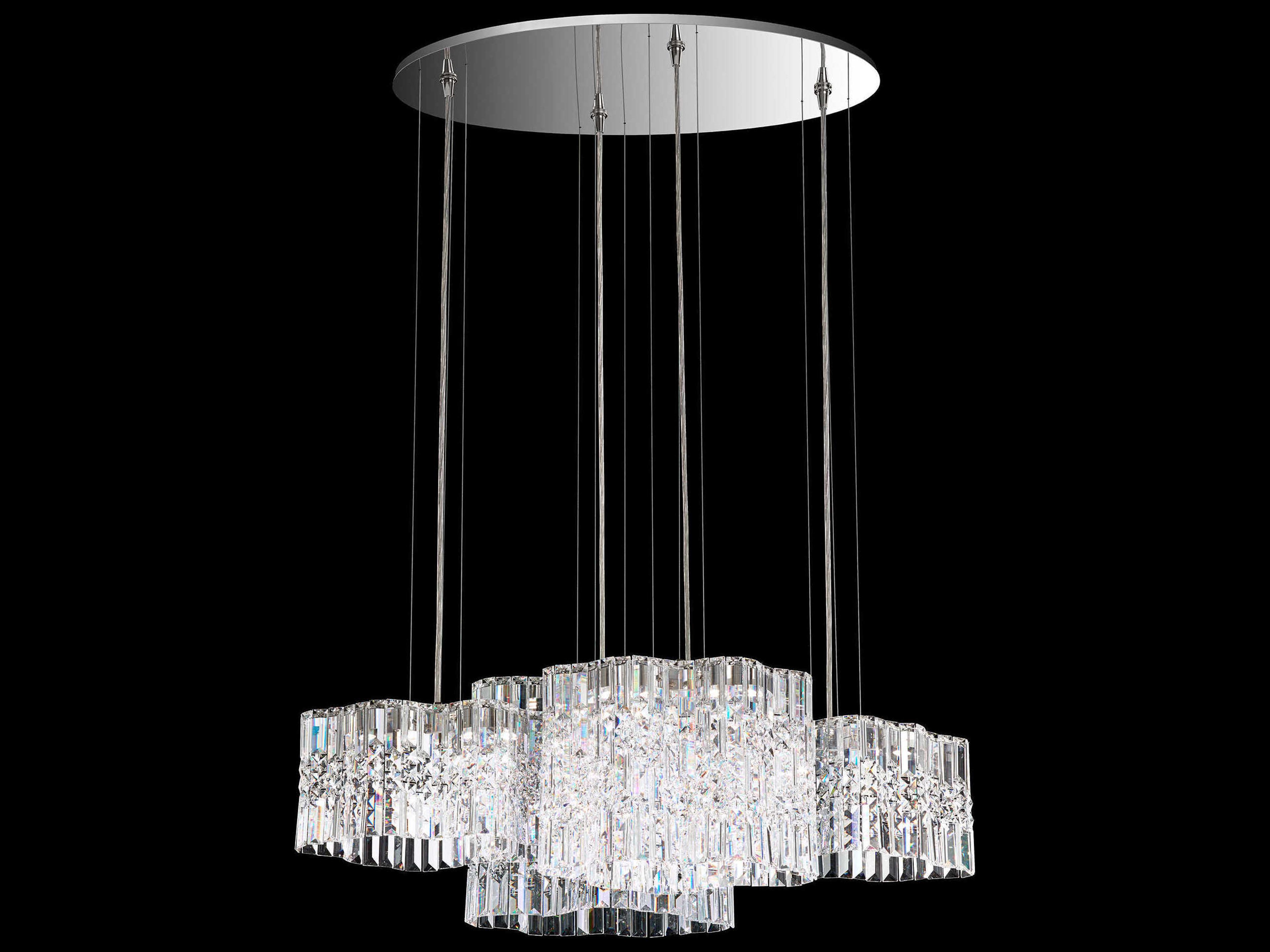 Schonbek Selene 8-Light Stainless Steel Crystal LED Linear Island Pendant