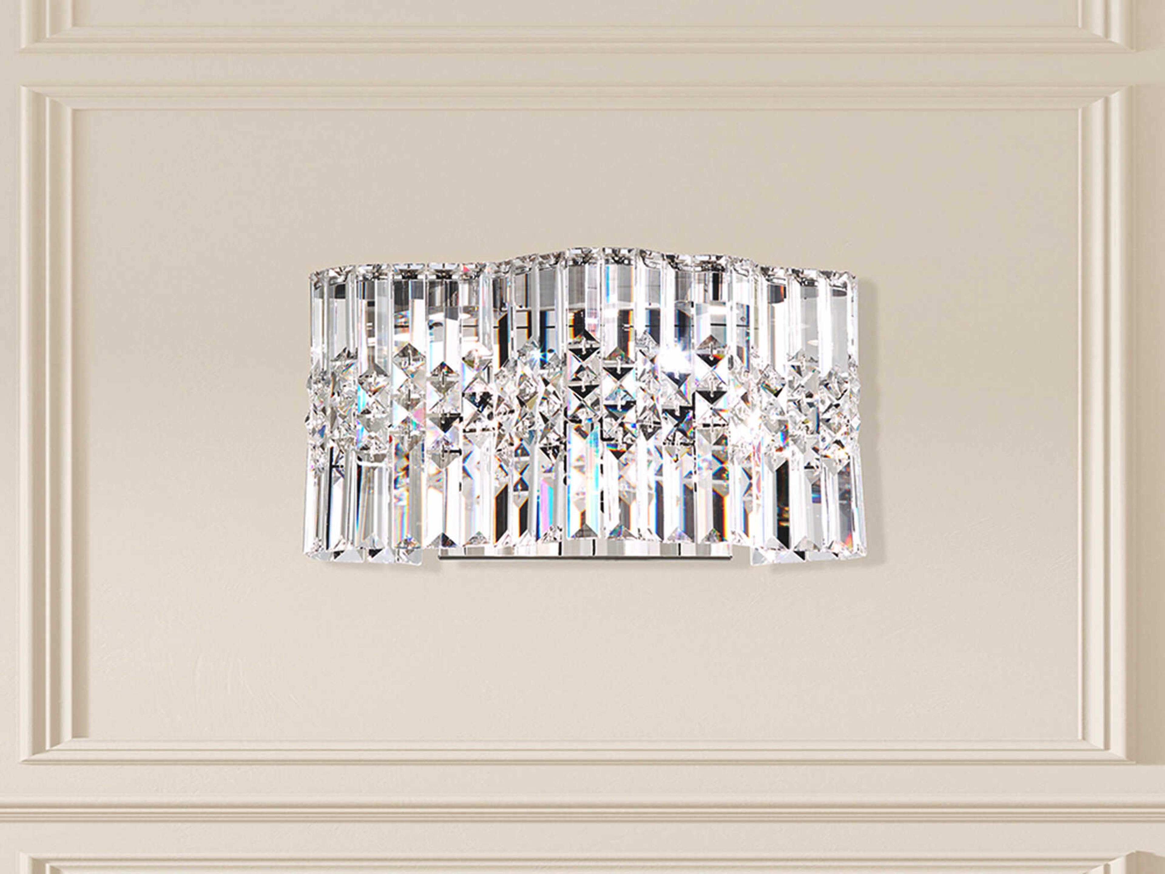 Schonbek Selene 2-Light Stainless Steel Crystal LED Vanity Light