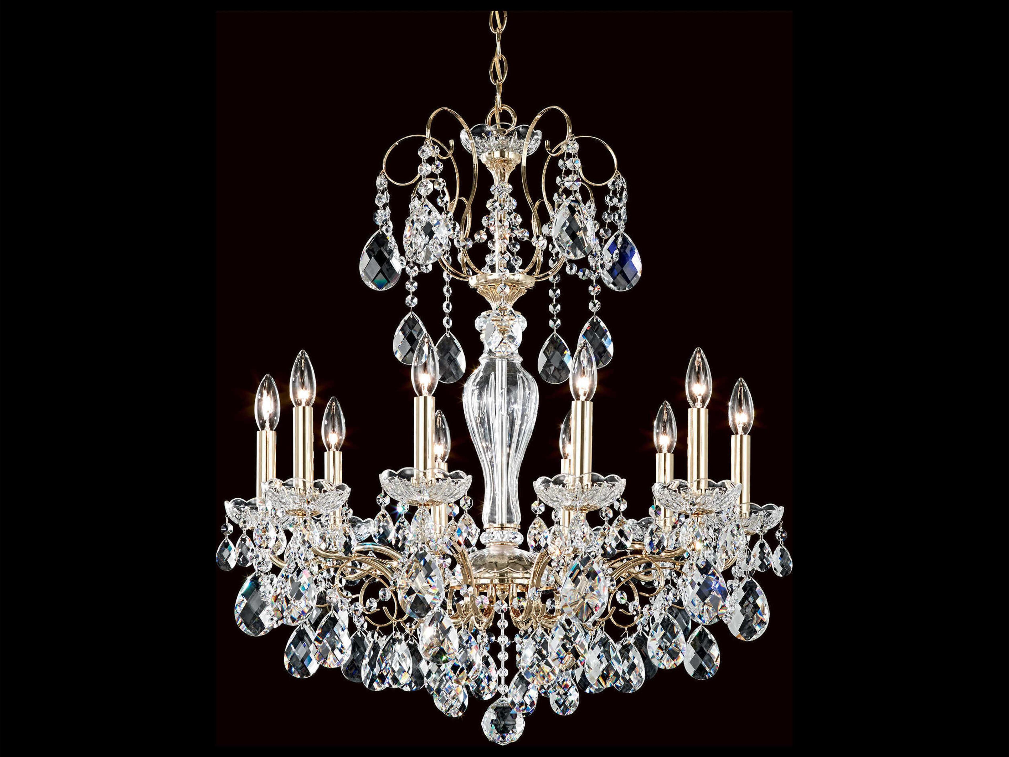 Sonatina 10-Light Gold Crystal Candelabra Chandelier