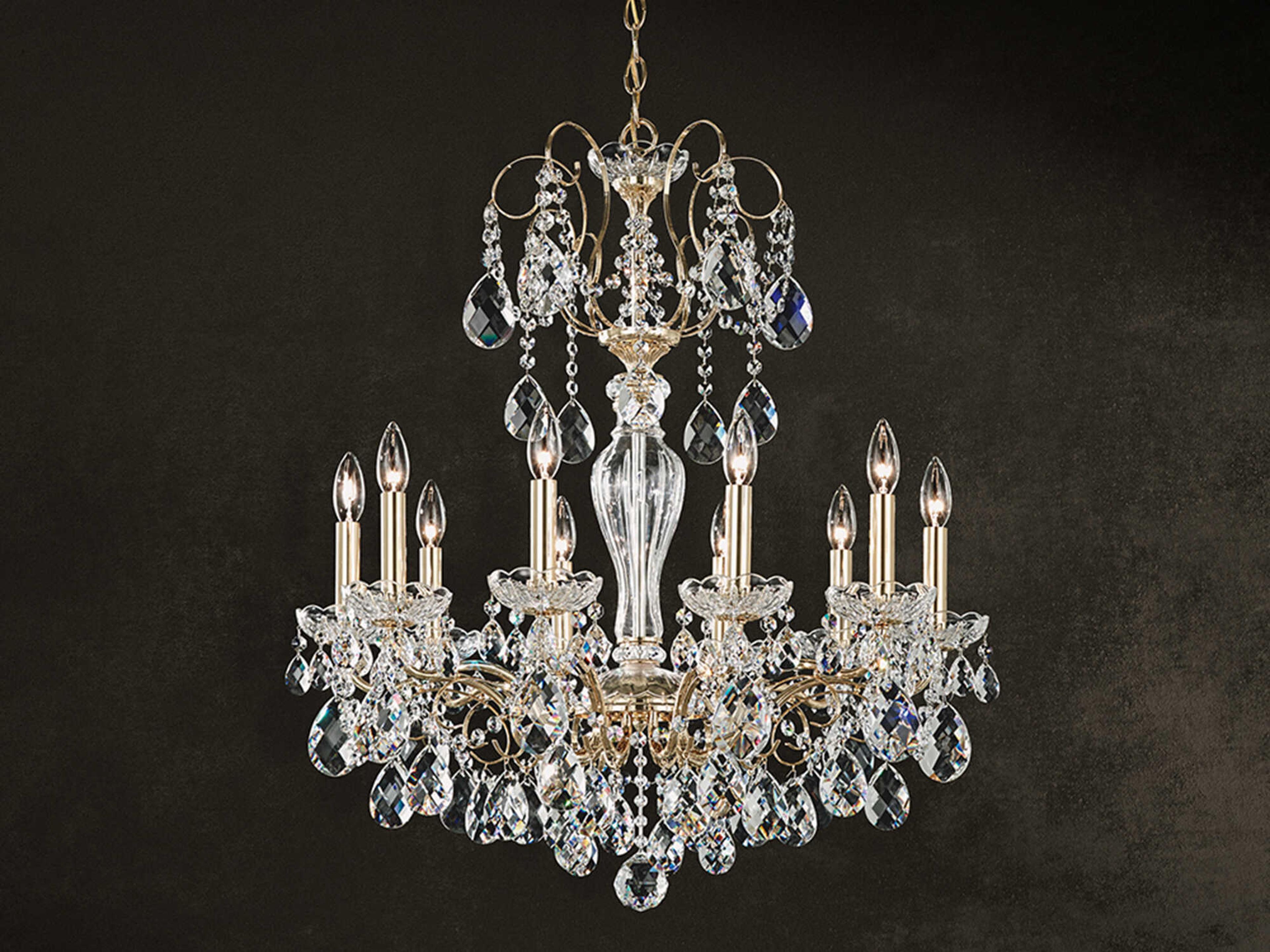 Schonbek Sonatina 10-Light Gold Crystal Candelabra Chandelier