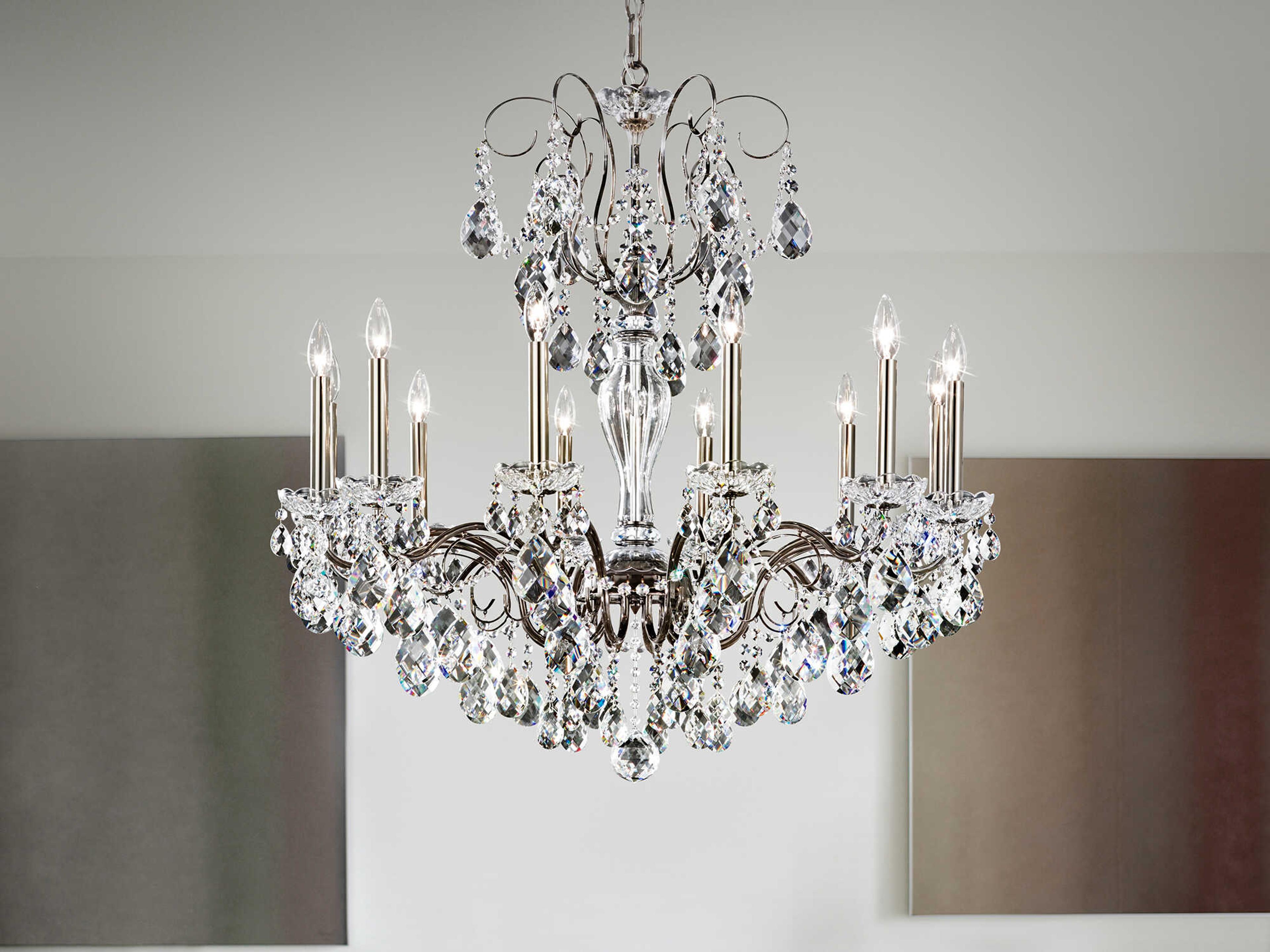 Schonbek Sonatina 10-Light Gold Crystal Candelabra Chandelier
