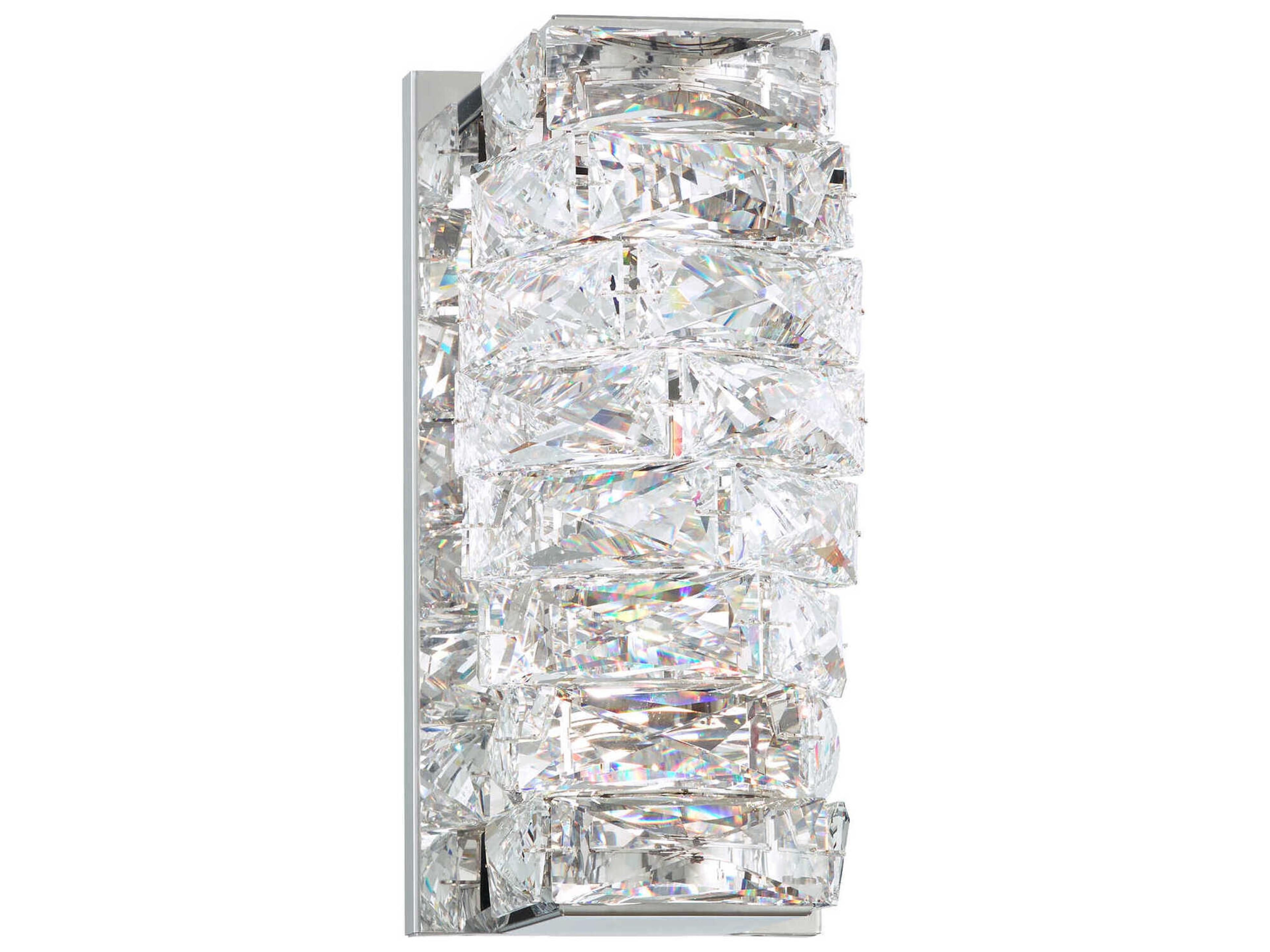 Glissando 2-Light Stainless Steel Crystal LED Wall Sconce