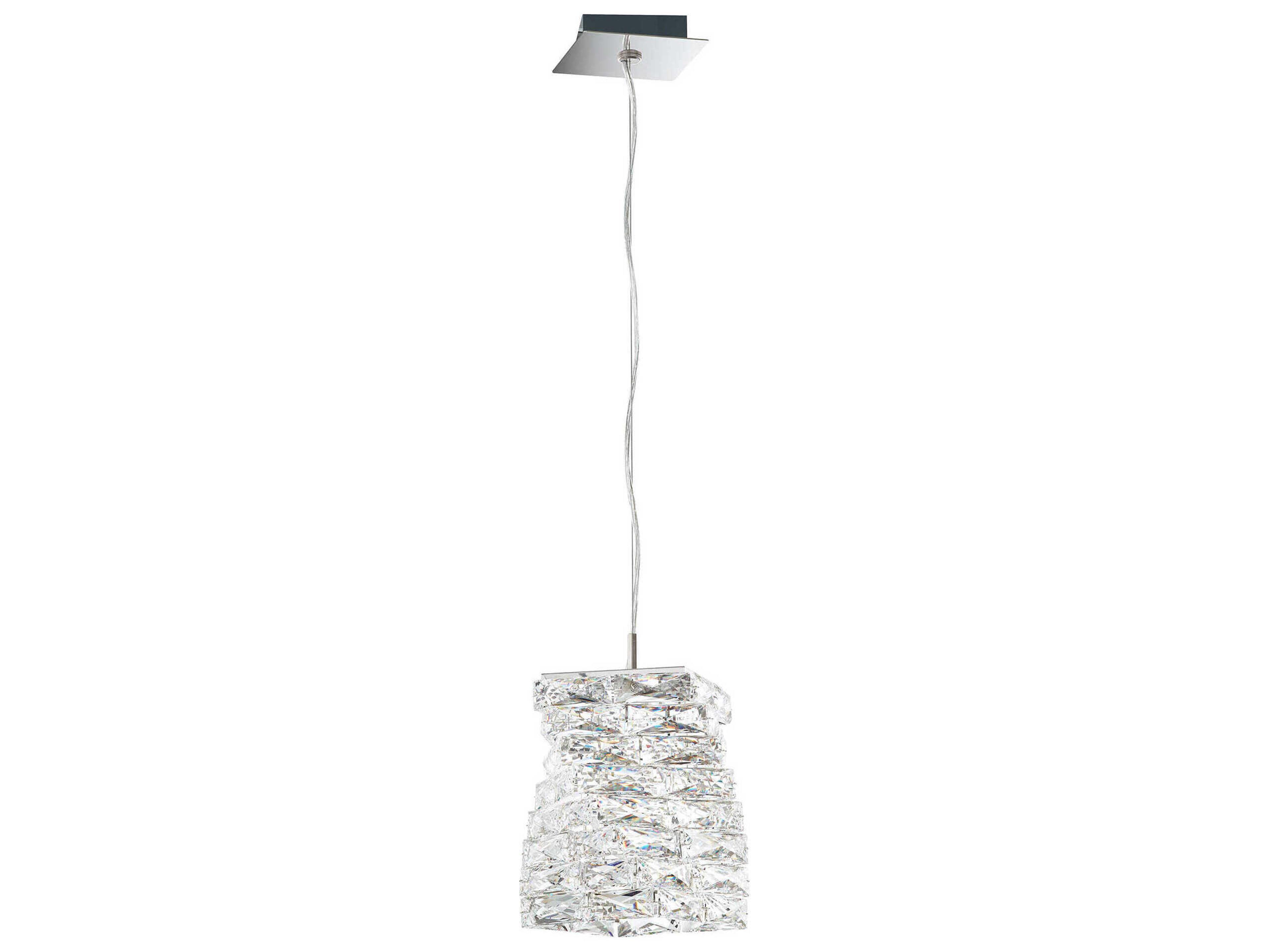 Glissando 1-Light Stainless Steel Crystal LED Mini Pendant