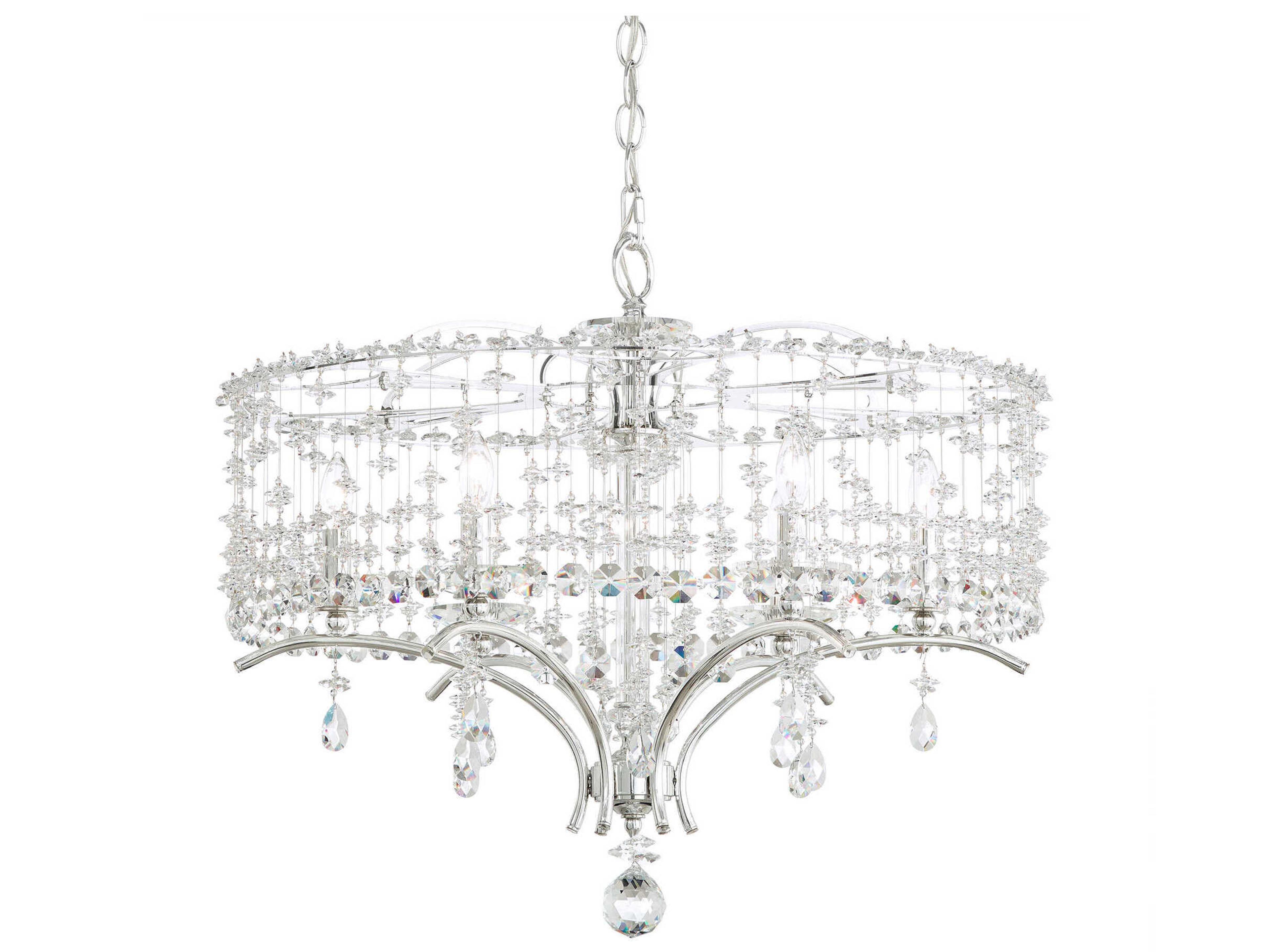 Bella Rose 6-Light Silver Crystal Candelabra Chandelier