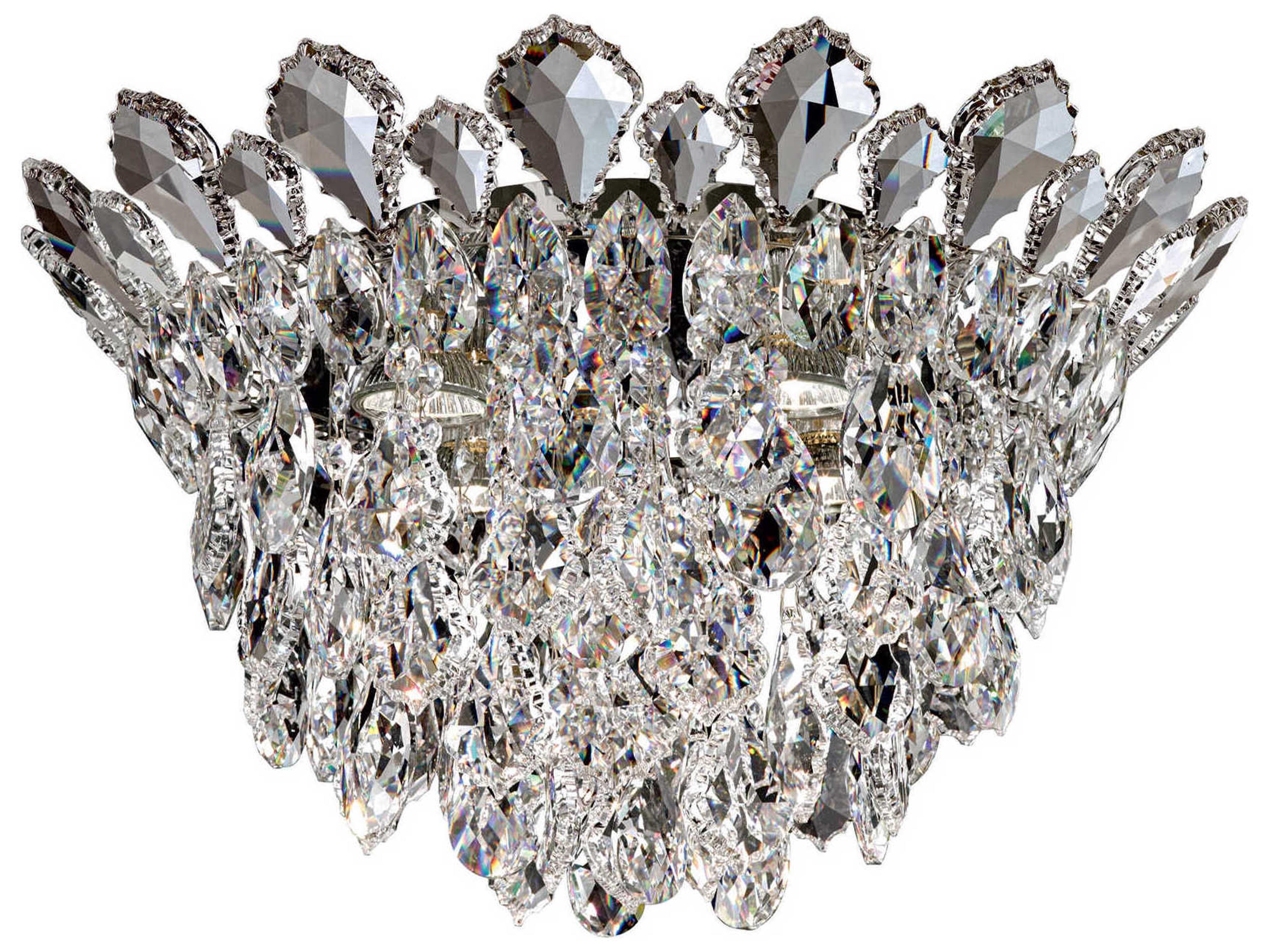 Trilliane Strands 4-Light Stainless Steel Crystal Flush Mount