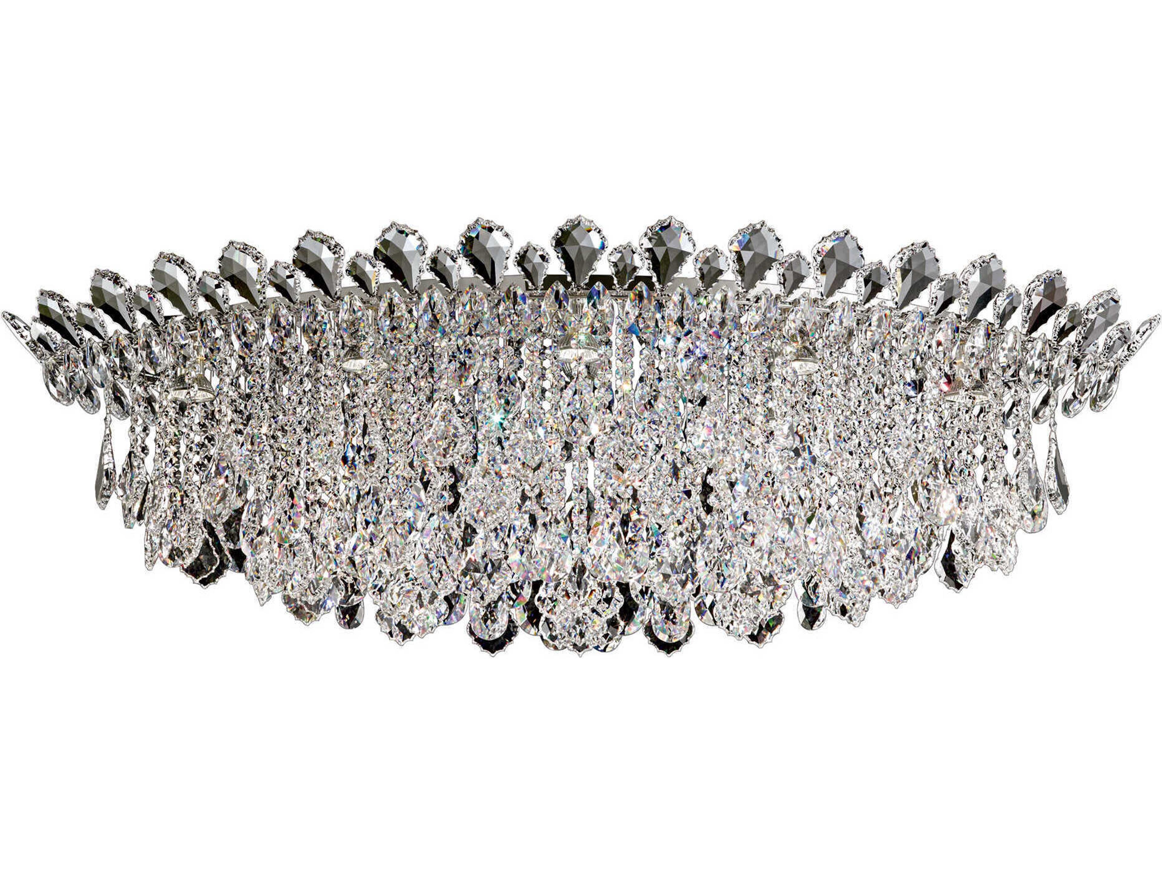 Trilliane Strands 8-Light Stainless Steel Crystal Flush Mount