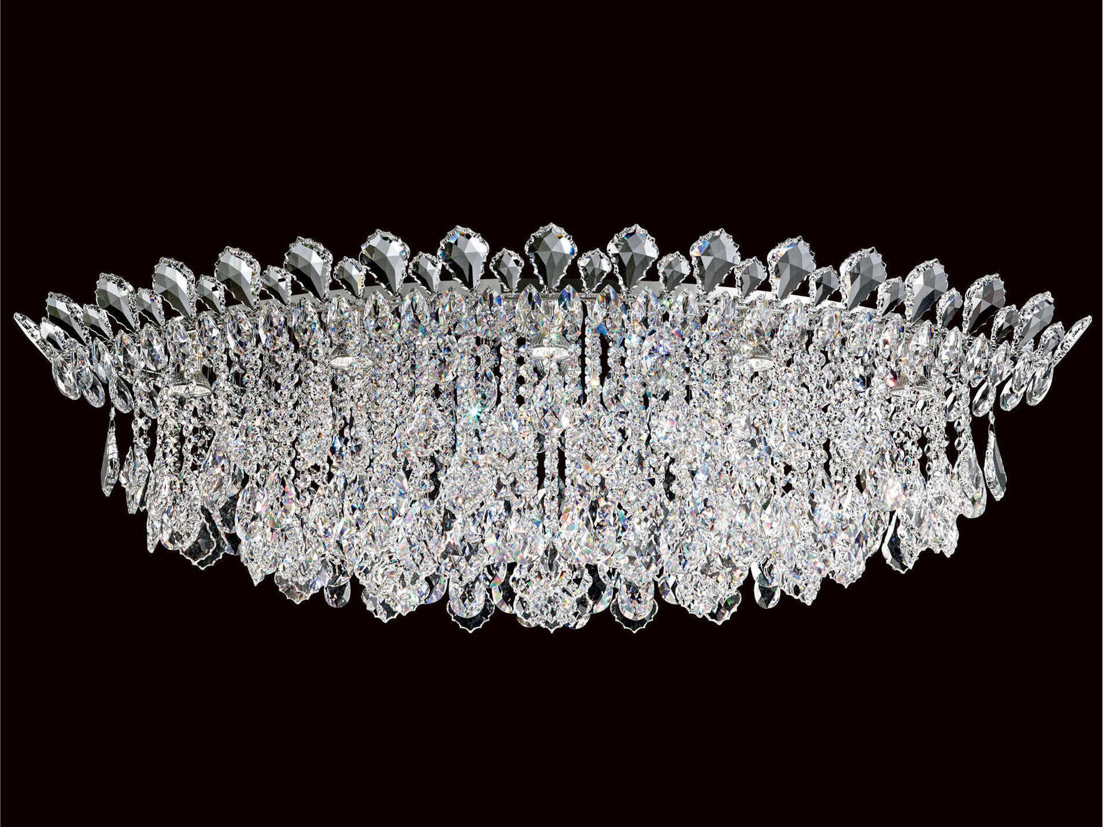 Schonbek Trilliane Strands 8-Light Stainless Steel Crystal Flush Mount