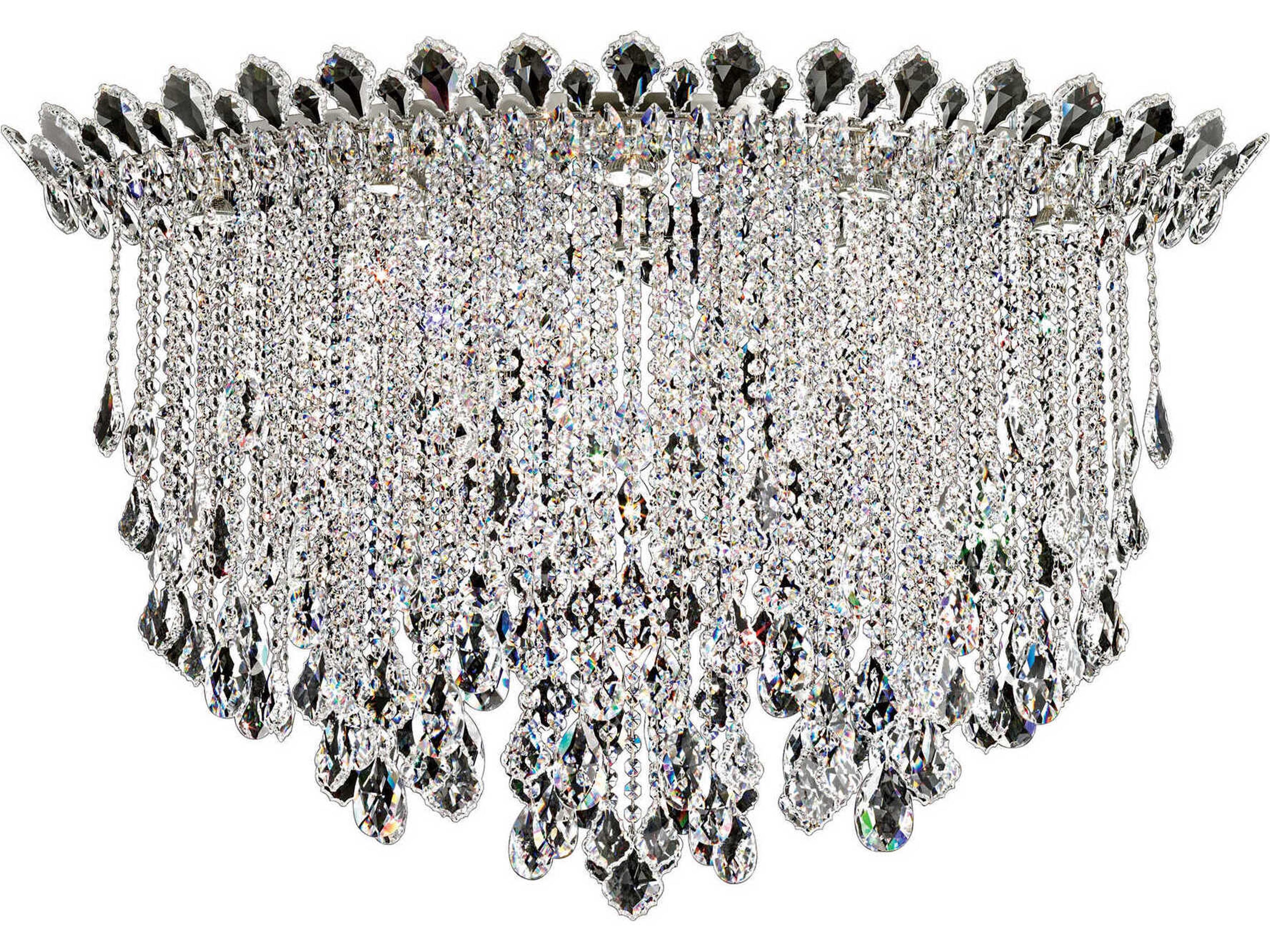 Trilliane Strands 8-Light Stainless Steel Crystal Flush Mount