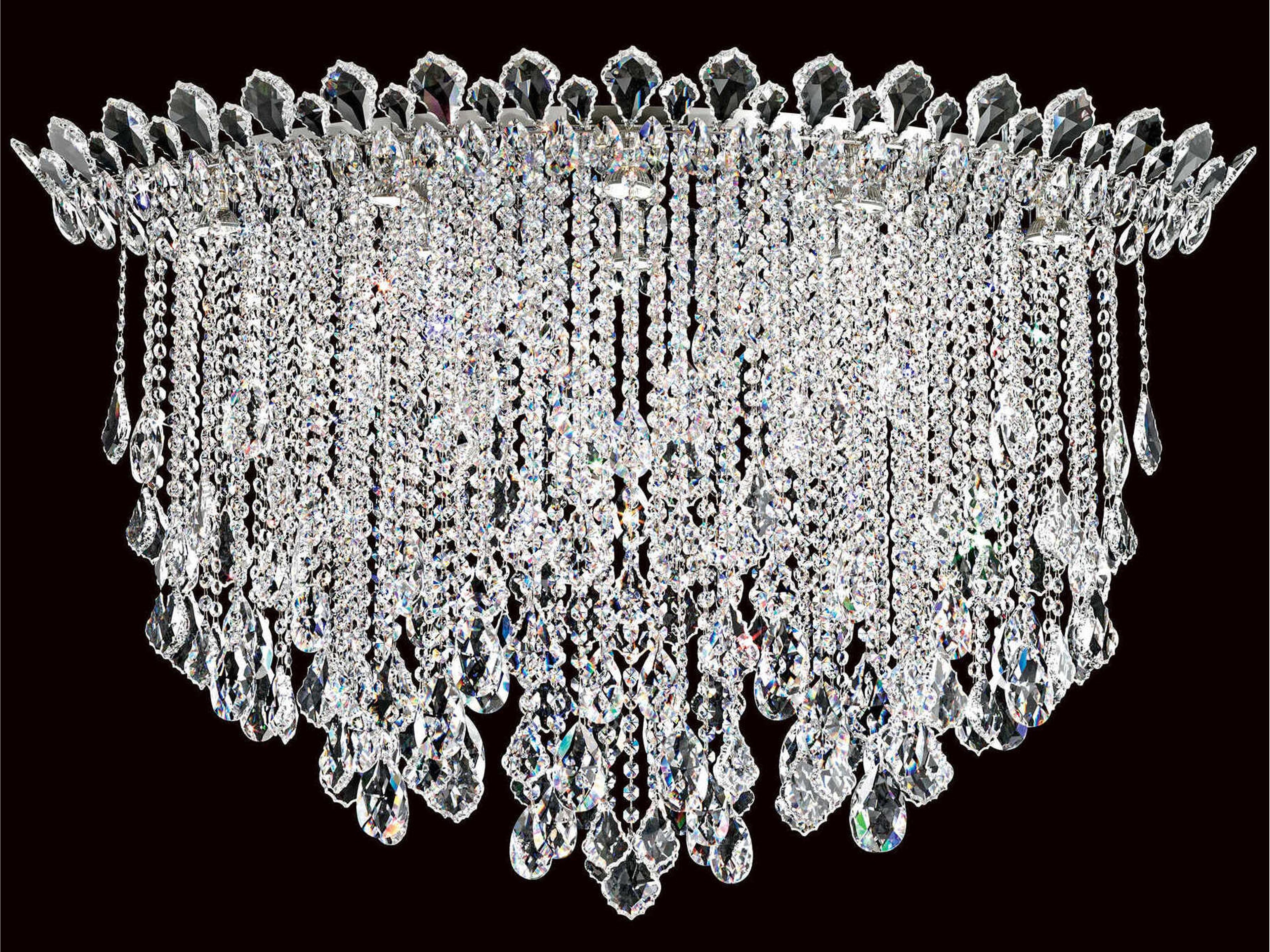 Schonbek Trilliane Strands 8-Light Stainless Steel Crystal Flush Mount