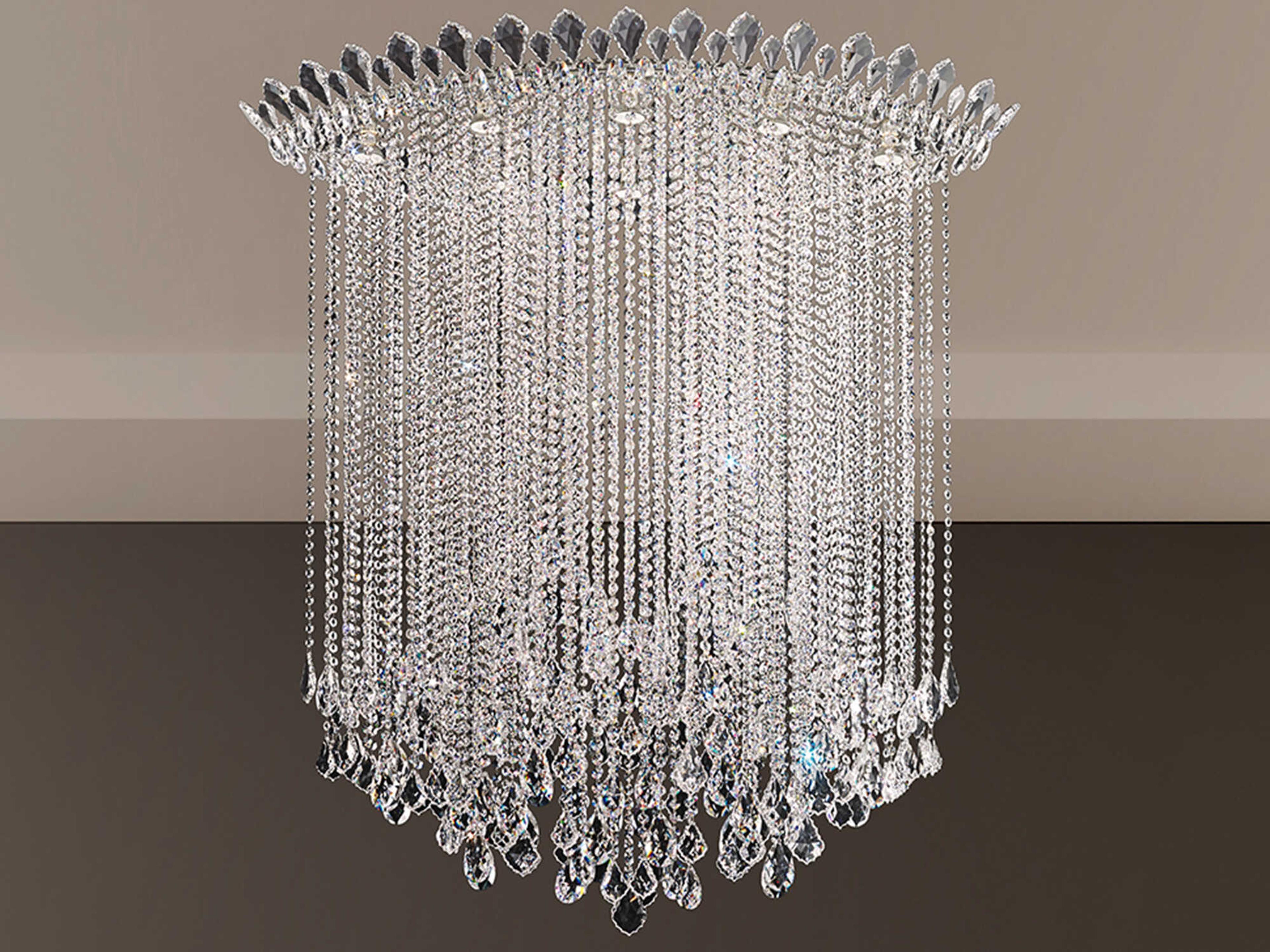Schonbek Trilliane Strands 8-Light Stainless Steel Crystal Flush Mount