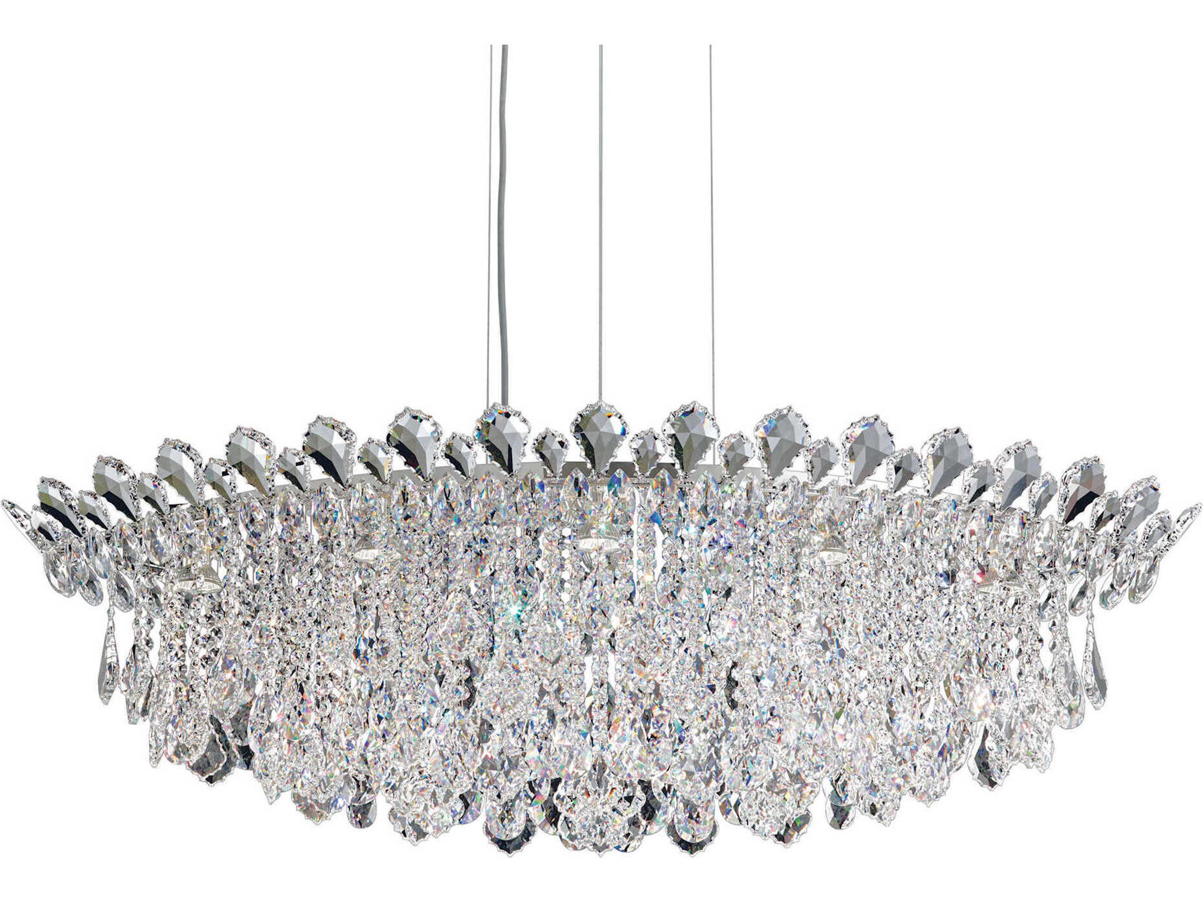 Trilliane Strands 8-Light Stainless Steel Crystal Island Pendant
