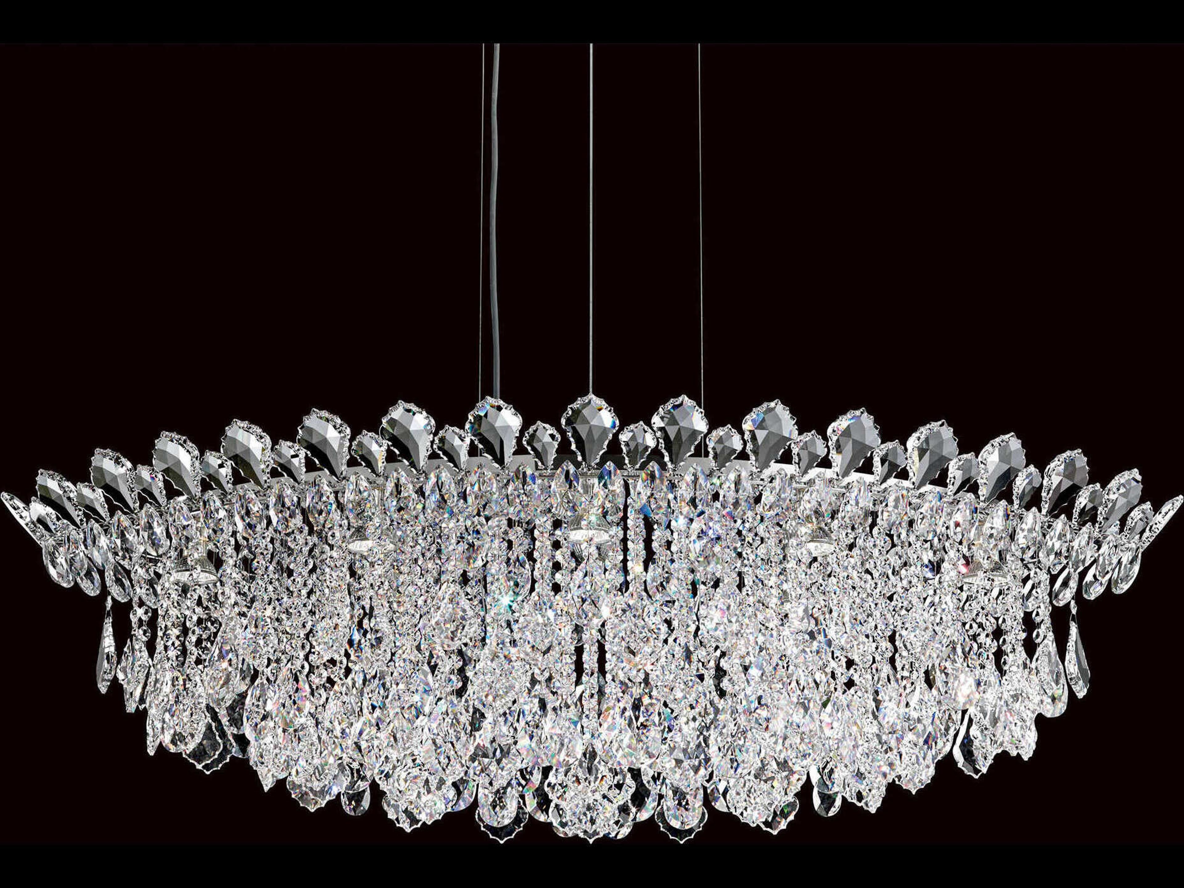 Schonbek Trilliane Strands 8-Light Stainless Steel Crystal Island Pendant