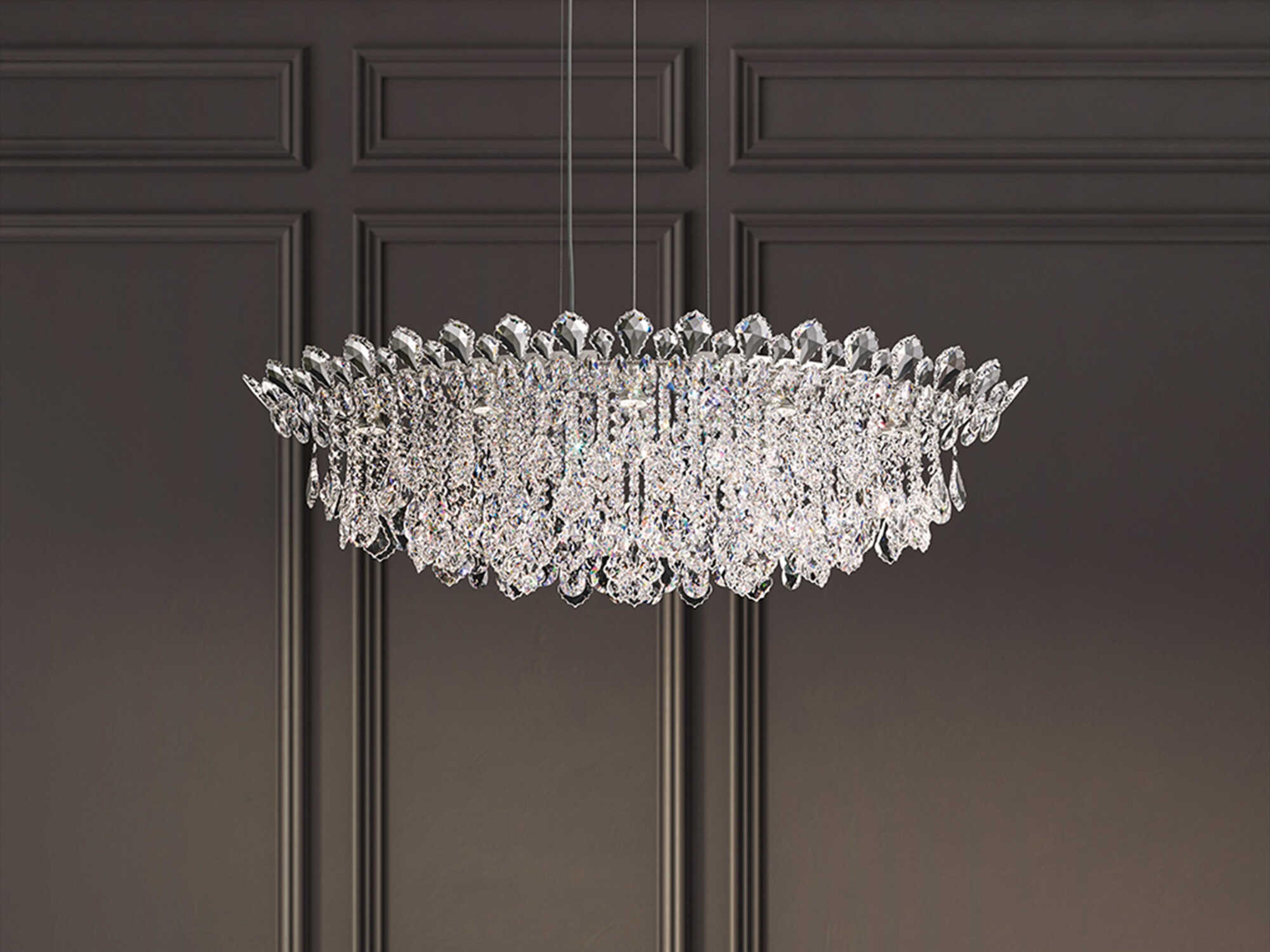 Schonbek Trilliane Strands 8-Light Stainless Steel Crystal Island Pendant