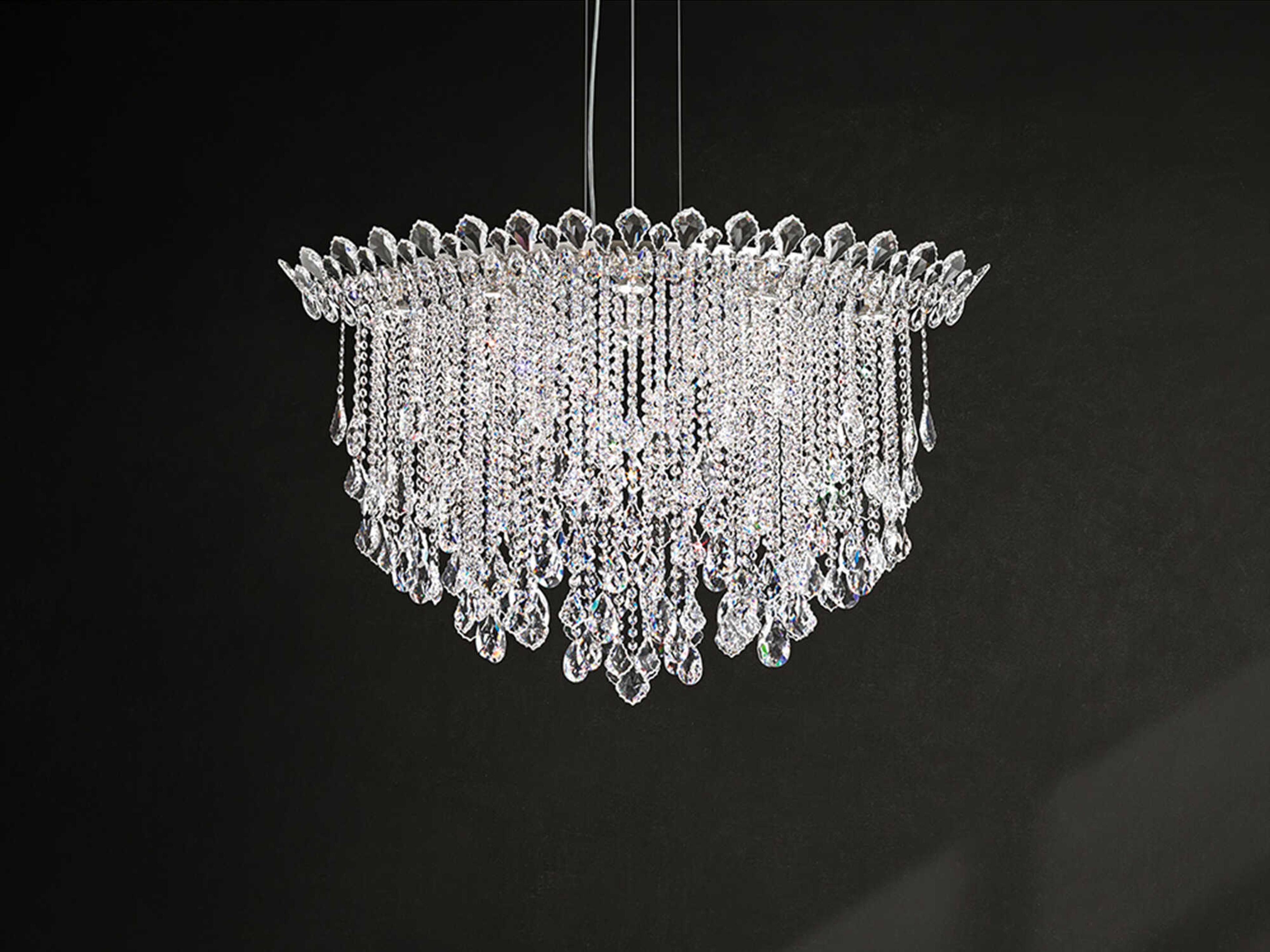 Schonbek Trilliane Strands 8-Light Stainless Steel Crystal Island Pendant