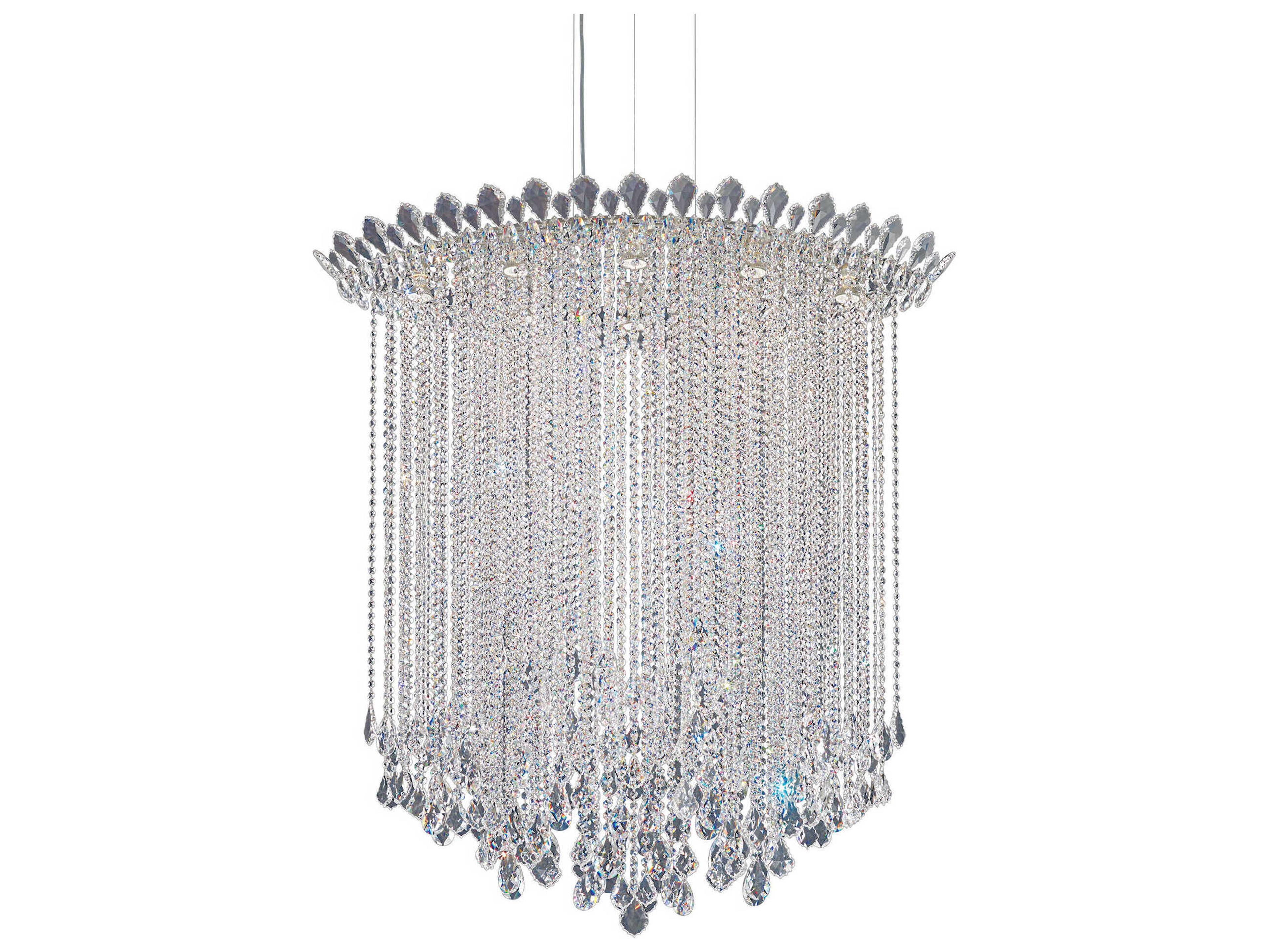 Trilliane Strands 8-Light Stainless Steel Crystal Island Pendant