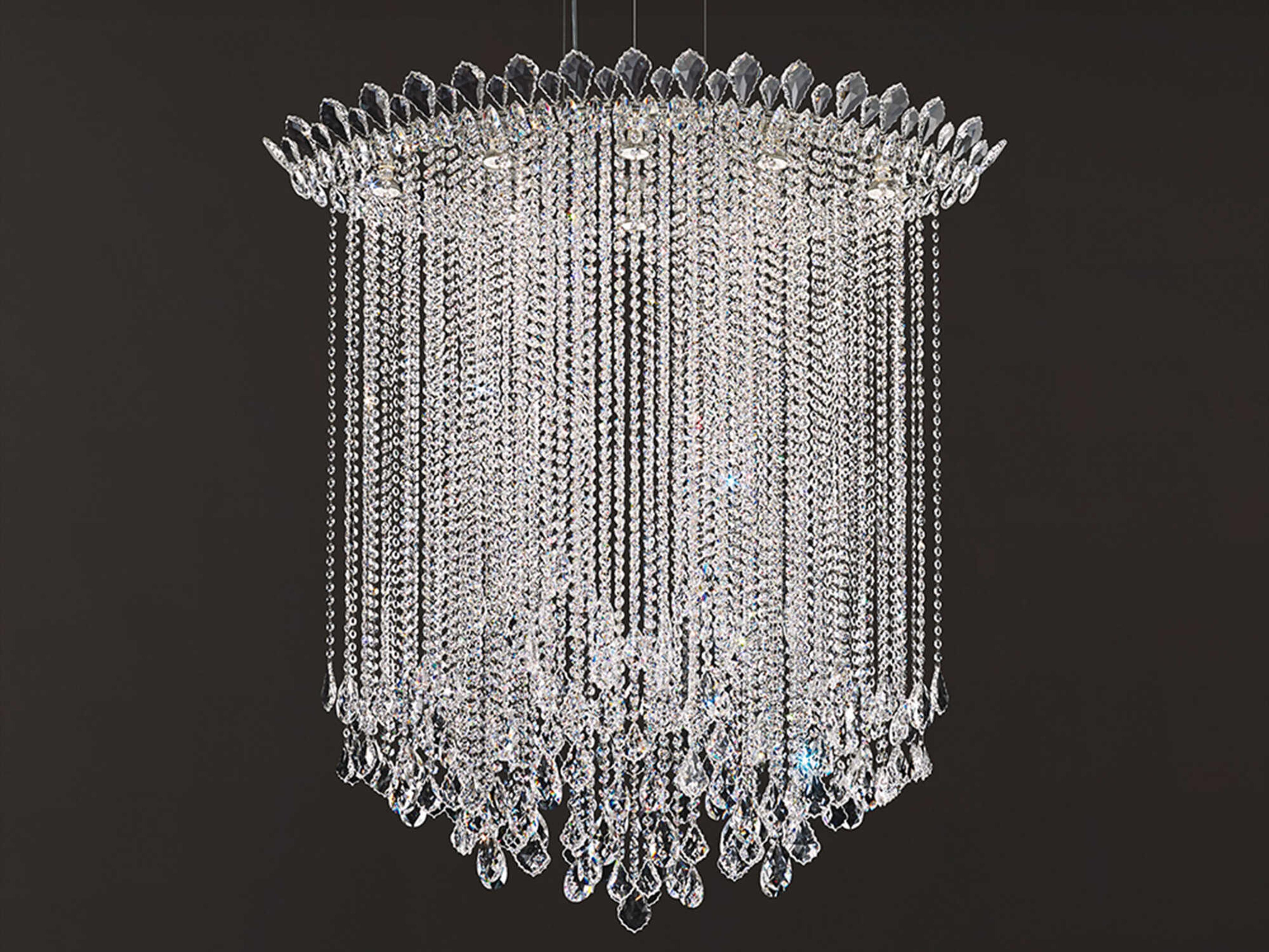 Schonbek Trilliane Strands 8-Light Stainless Steel Crystal Island Pendant