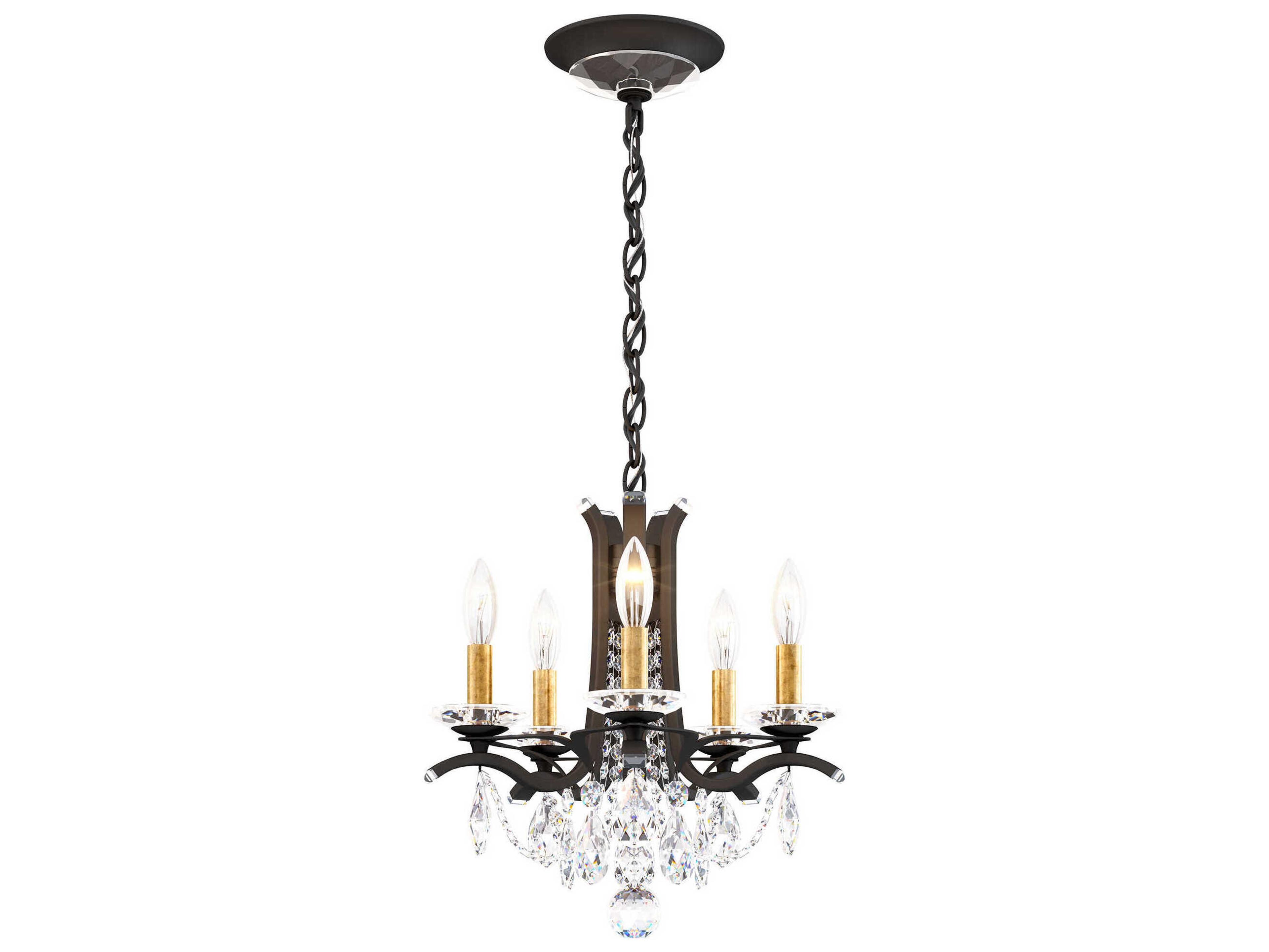 Vesca 5-Light Brown Crystal Candelabra Chandelier