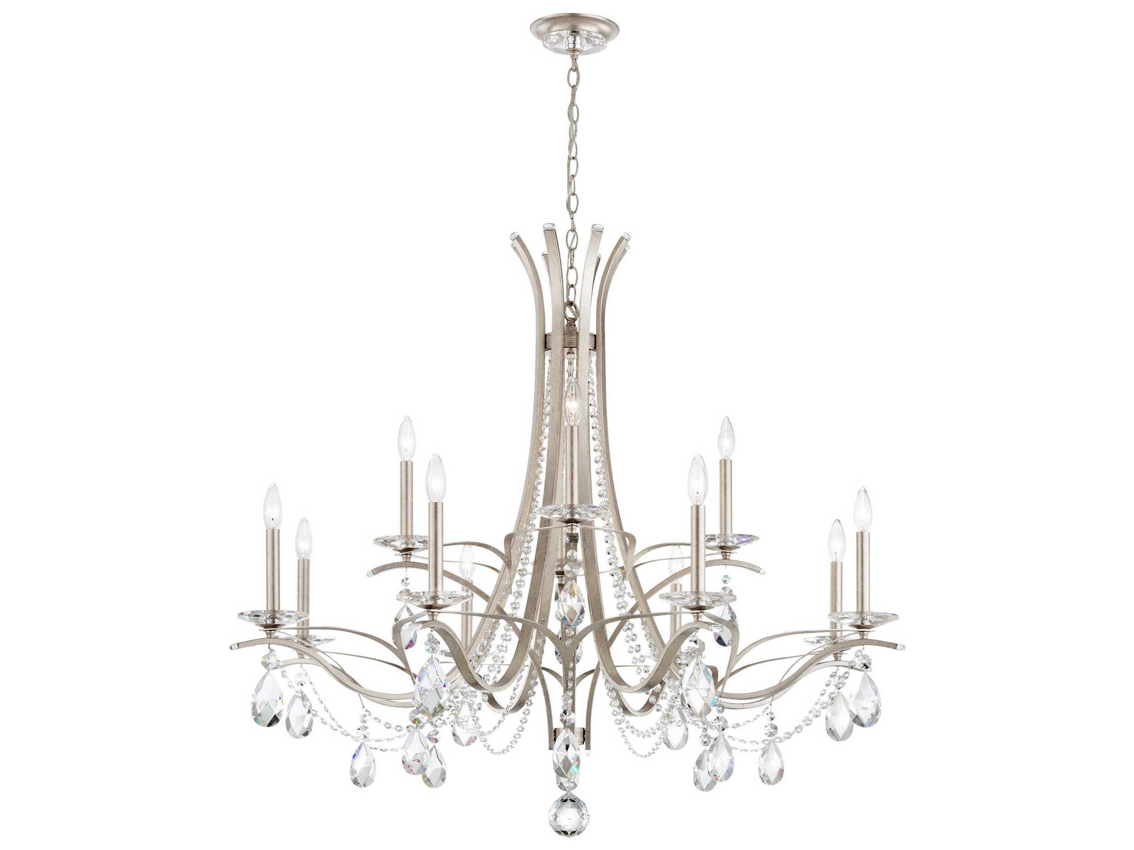 Vesca 12-Light Silver Crystal Chandelier