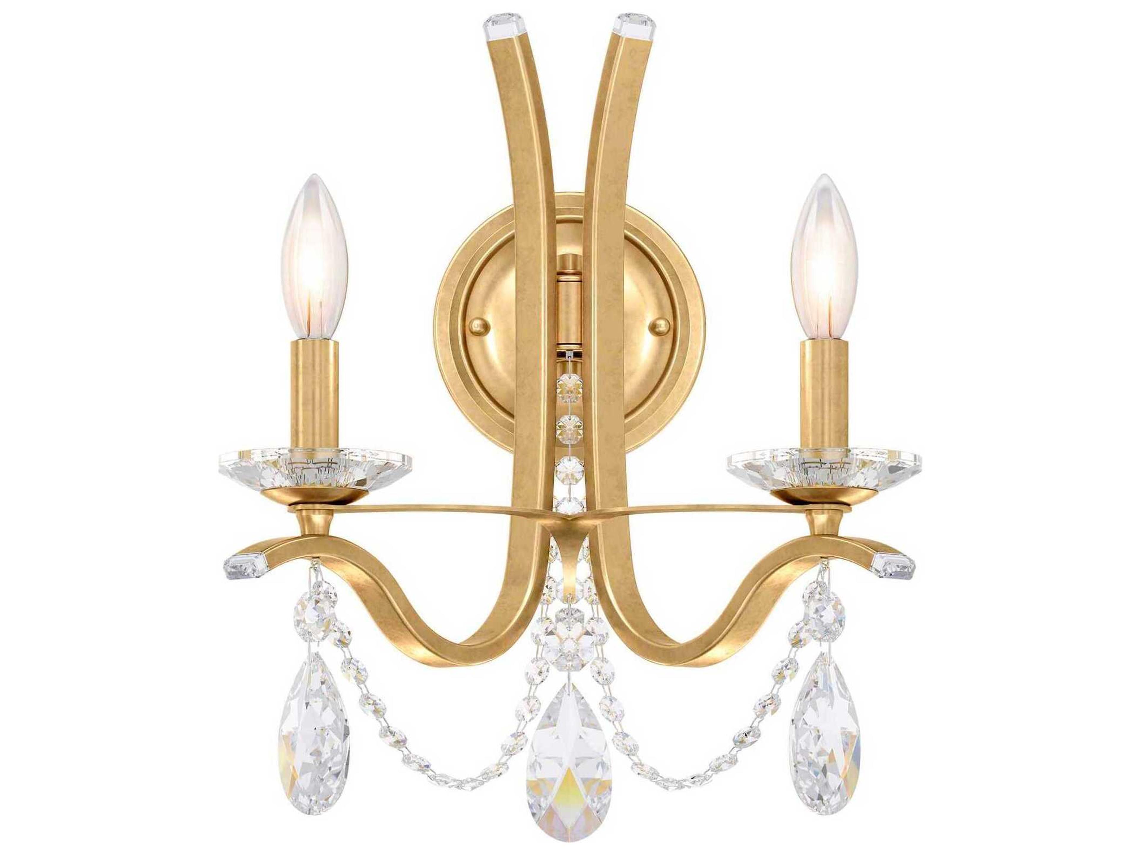Vesca 2-Light Bronze Crystal Wall Sconce