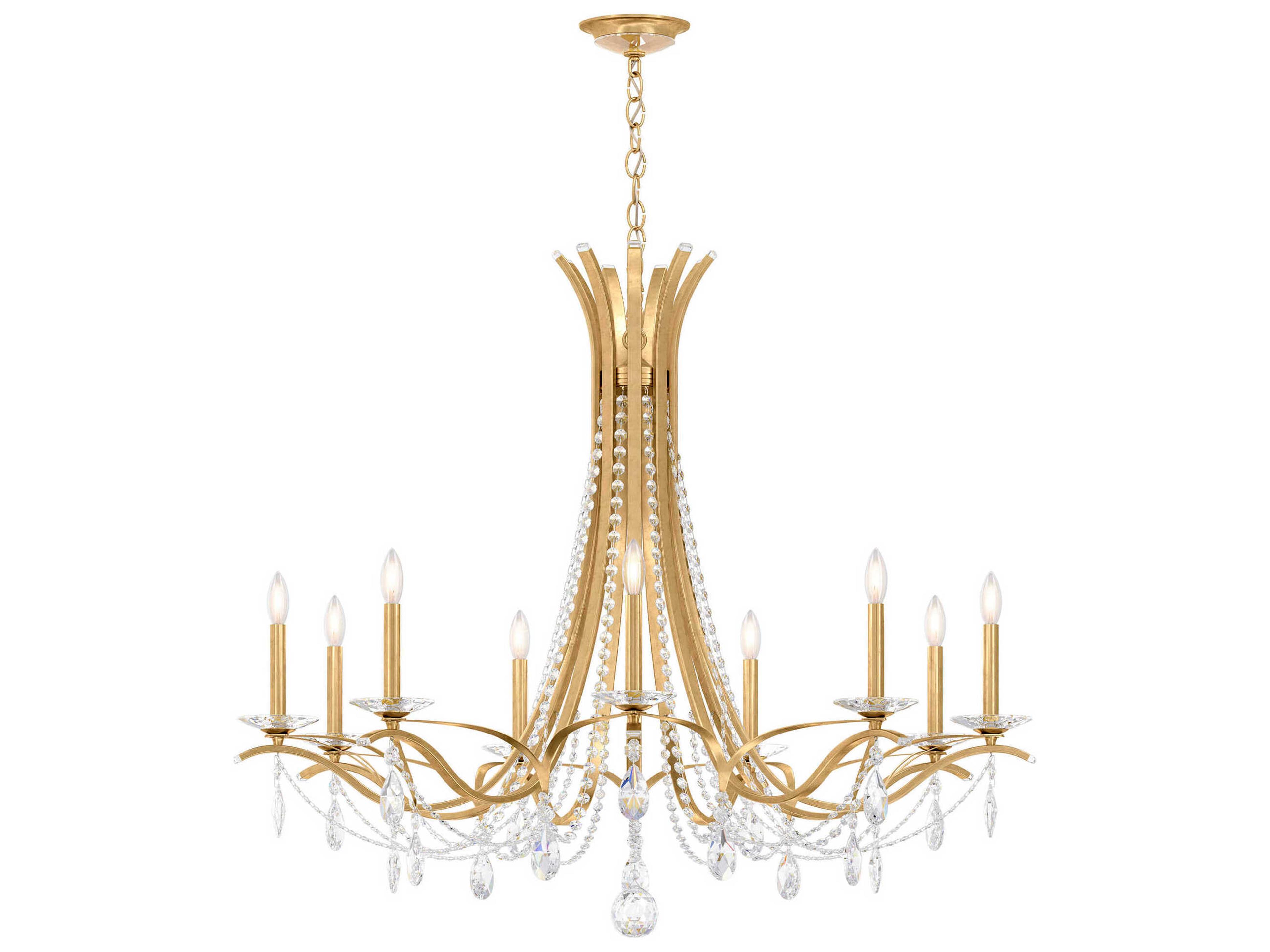 Schonbek Vesca 9-Light Gold Crystal Chandelier