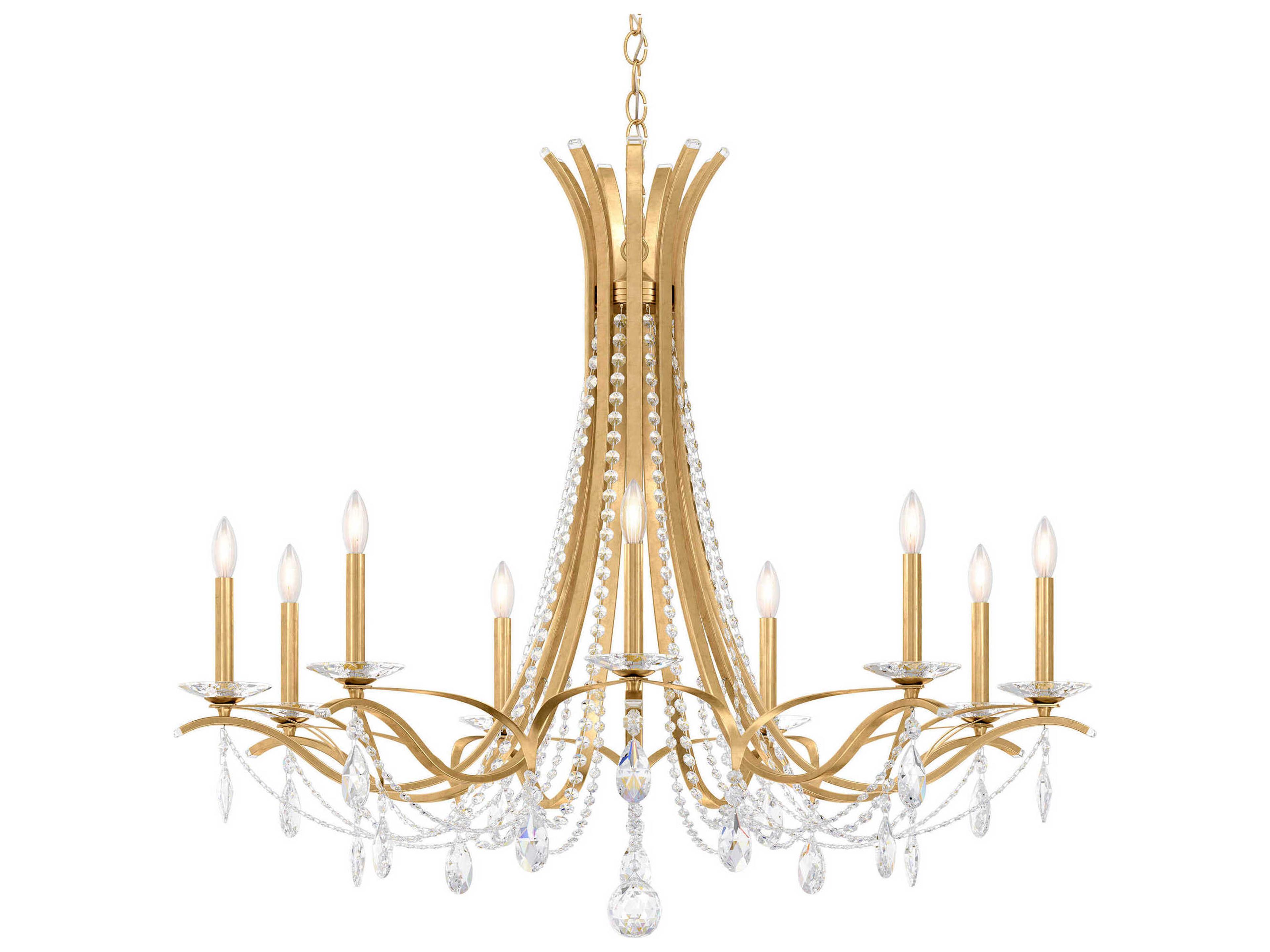 Schonbek Vesca 9-Light Gold Crystal Chandelier