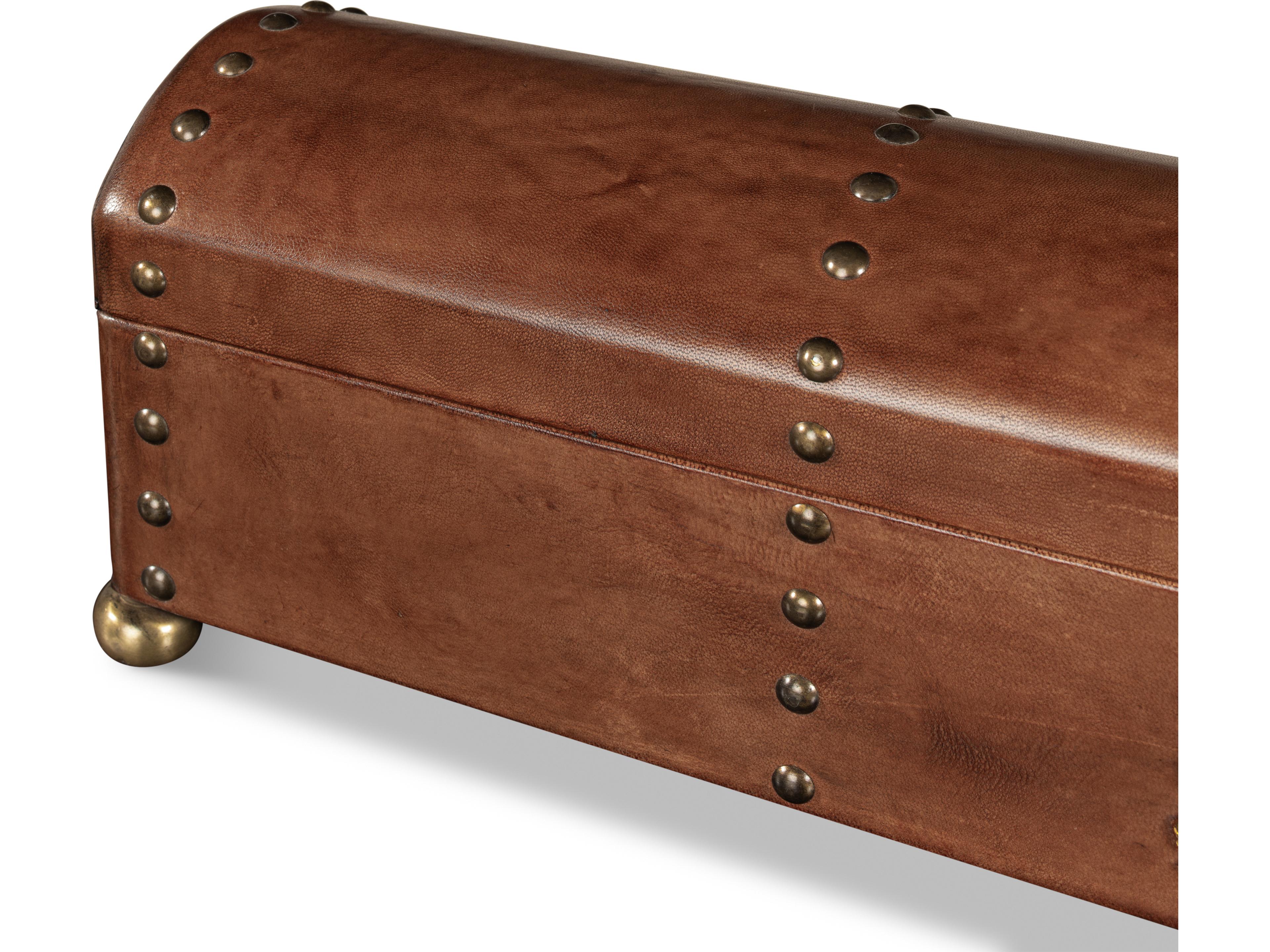 Sarreid Ltd Telescope Leather Box W/Tacks