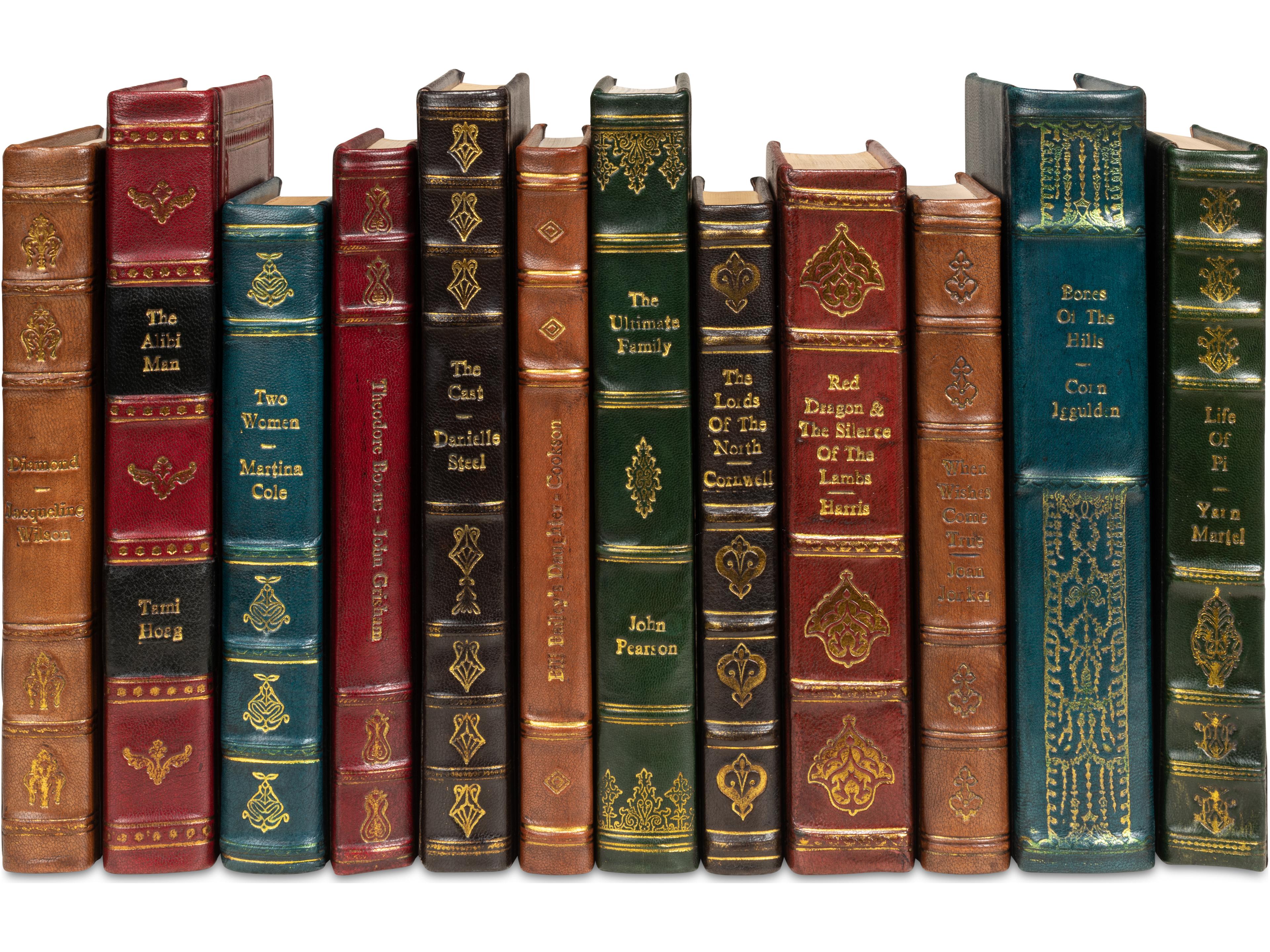 Sarreid Ltd Rebound Leather Books (Set of 12)