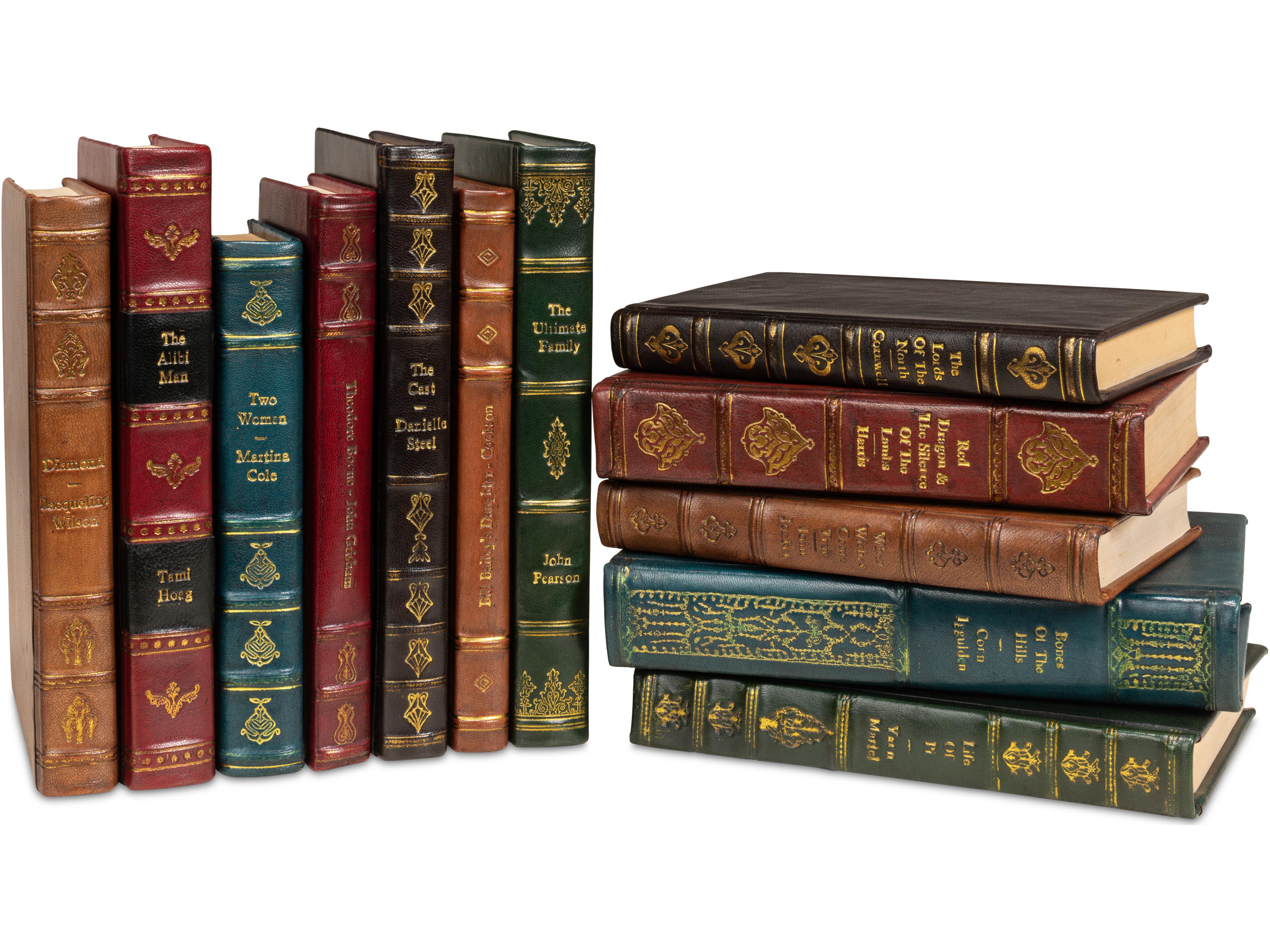 Sarreid Ltd Rebound Leather Books (Set of 12)